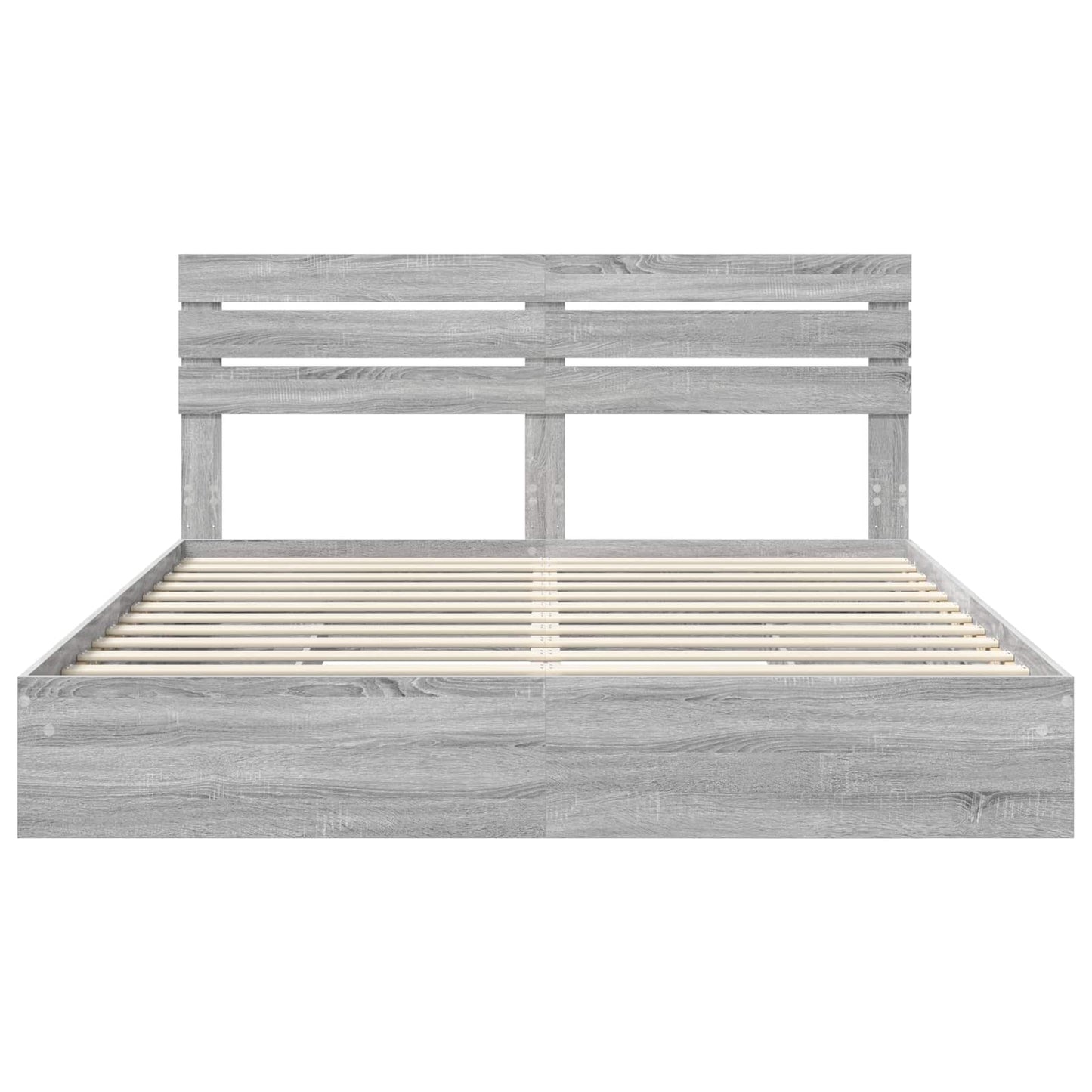 Tárolós Ágy fiókkal Szürke Sonoma 200 x 200 cm Szerelt Fa