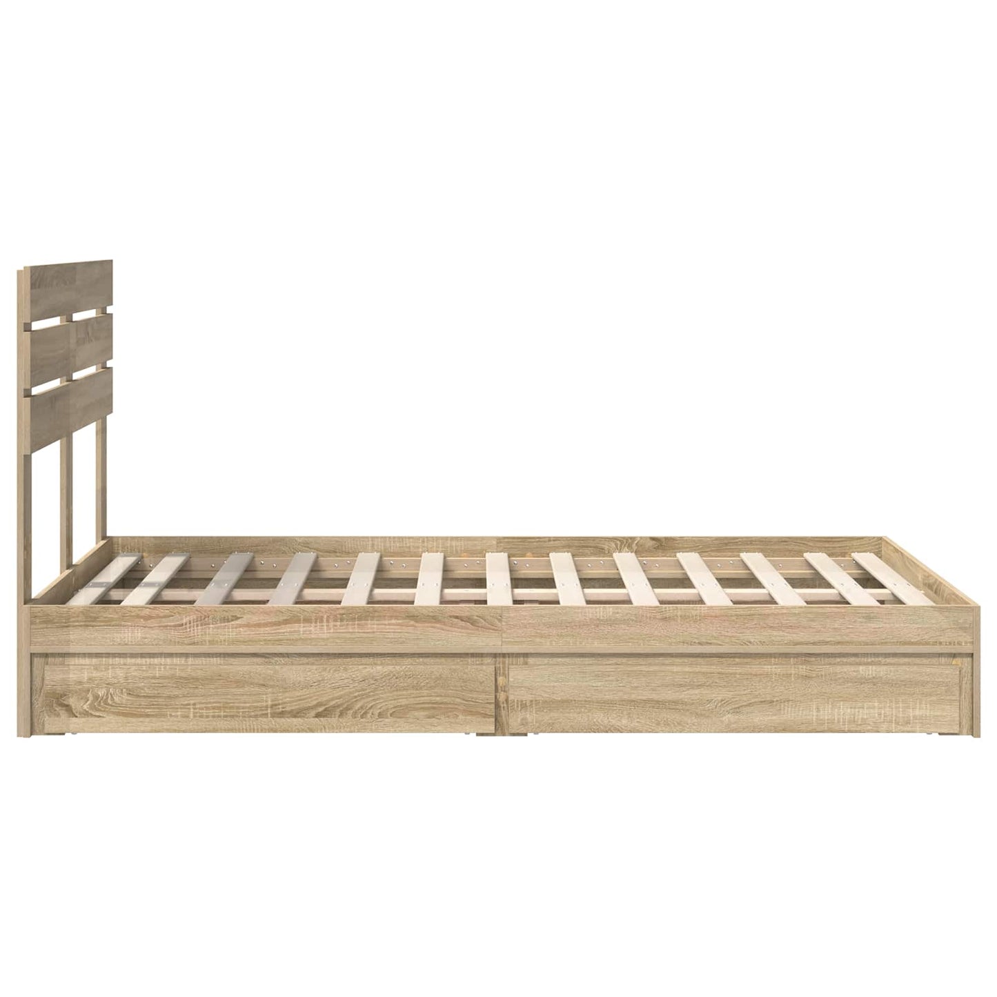Tárolós Ágy fiókkal Sonoma tölgy 135 x 190 cm Szerelt Fa