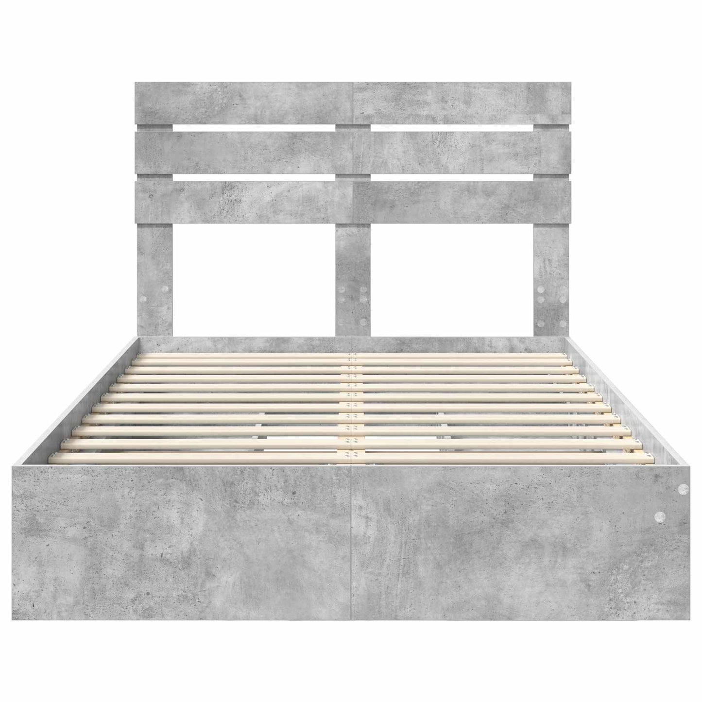 Tárolós Ágy fiókkal Beton Szürke 135 x 190 cm Szerelt Fa