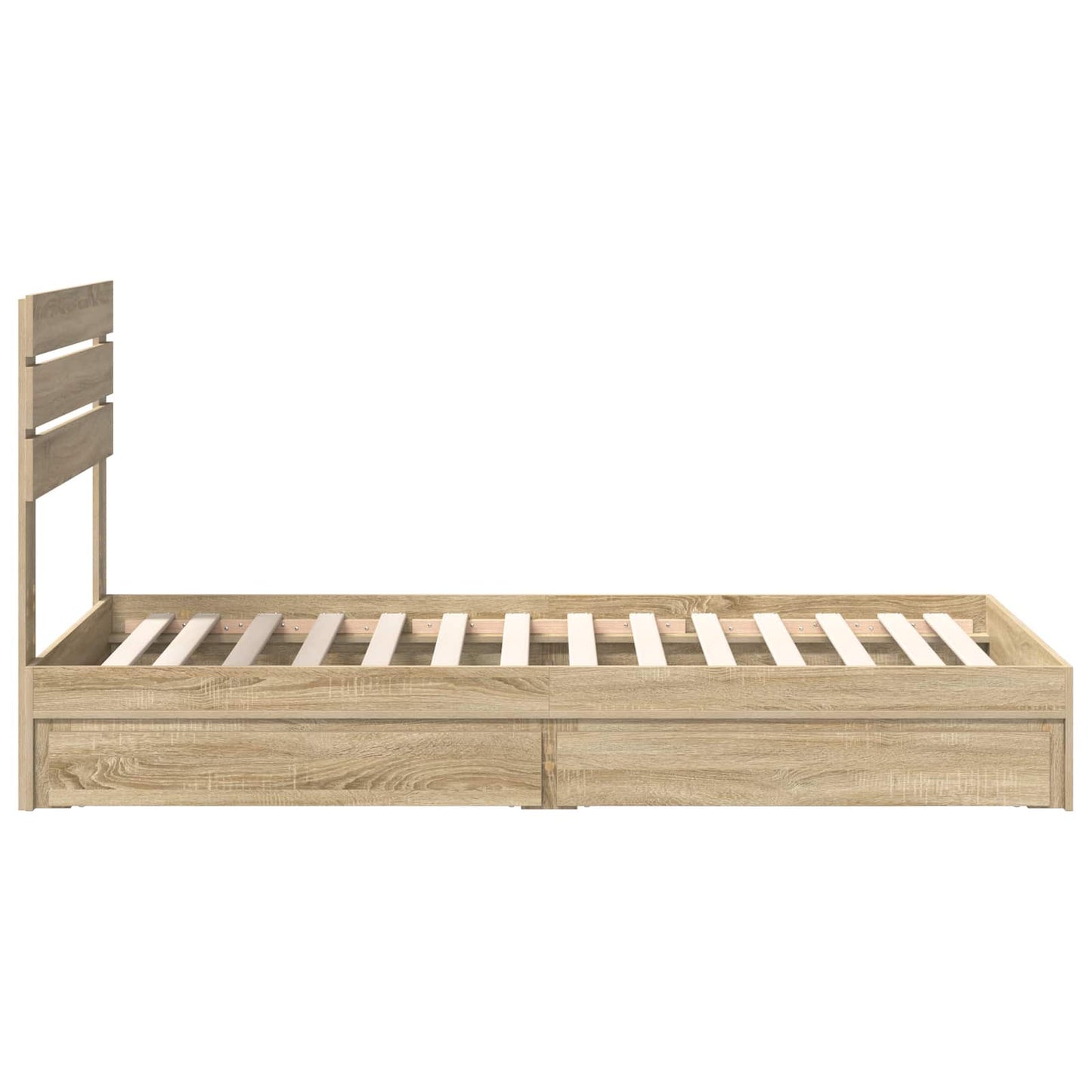 Tárolós Ágy fiókkal Sonoma tölgy 90 x 200 cm Szerelt Fa
