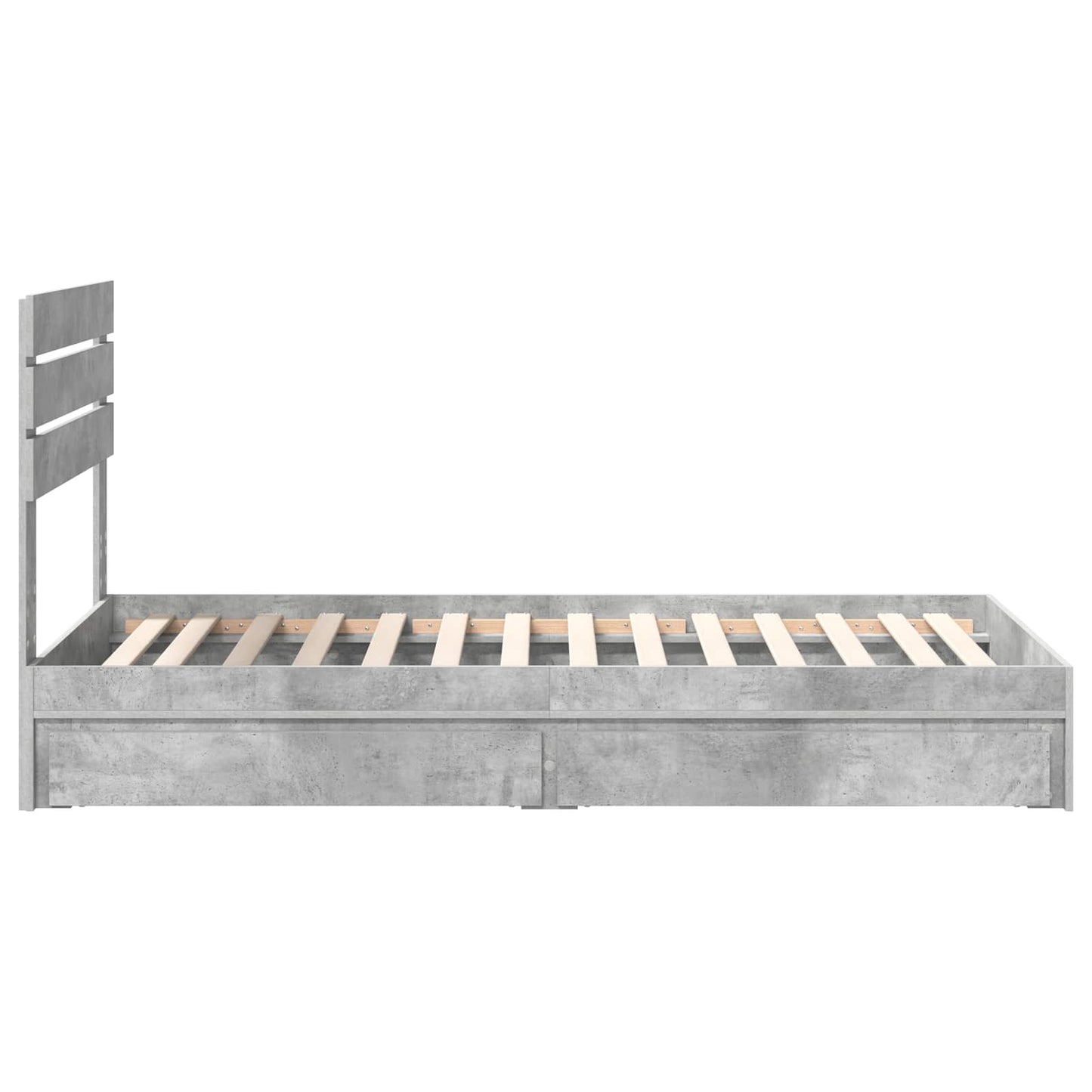 Tárolós Ágy fiókkal Beton Szürke 90 x 190 cm Szerelt Fa
