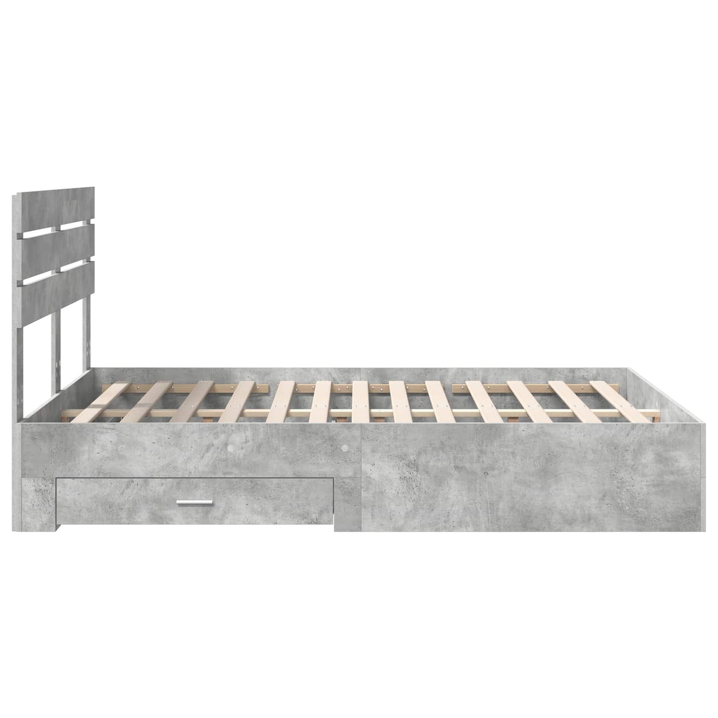Ágykeret fiókkal tárolóval Beton Szürke 140 x 190 cm Szerelt Fa