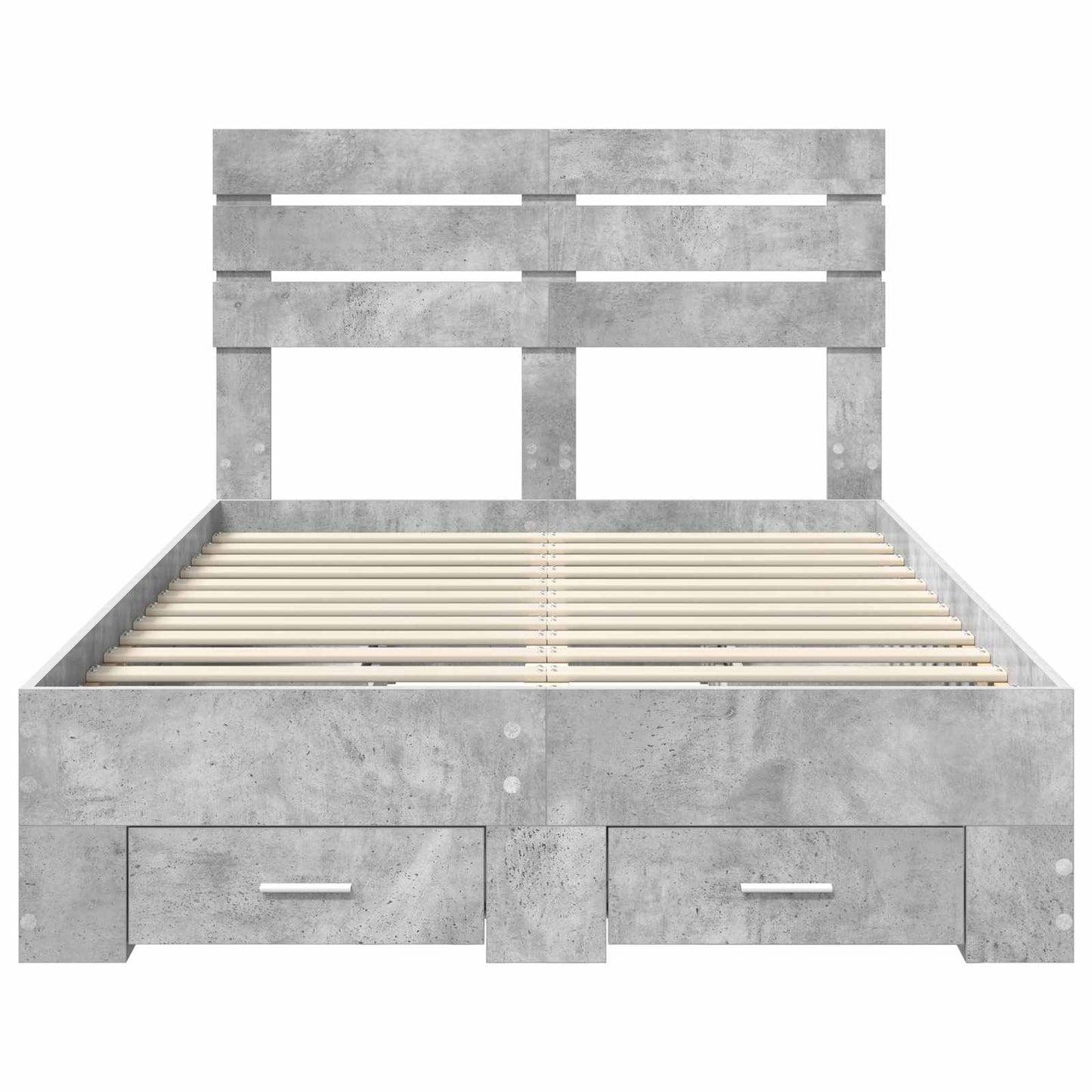 Ágykeret fiókkal tárolóval Beton Szürke 120 x 190 cm Szerelt Fa