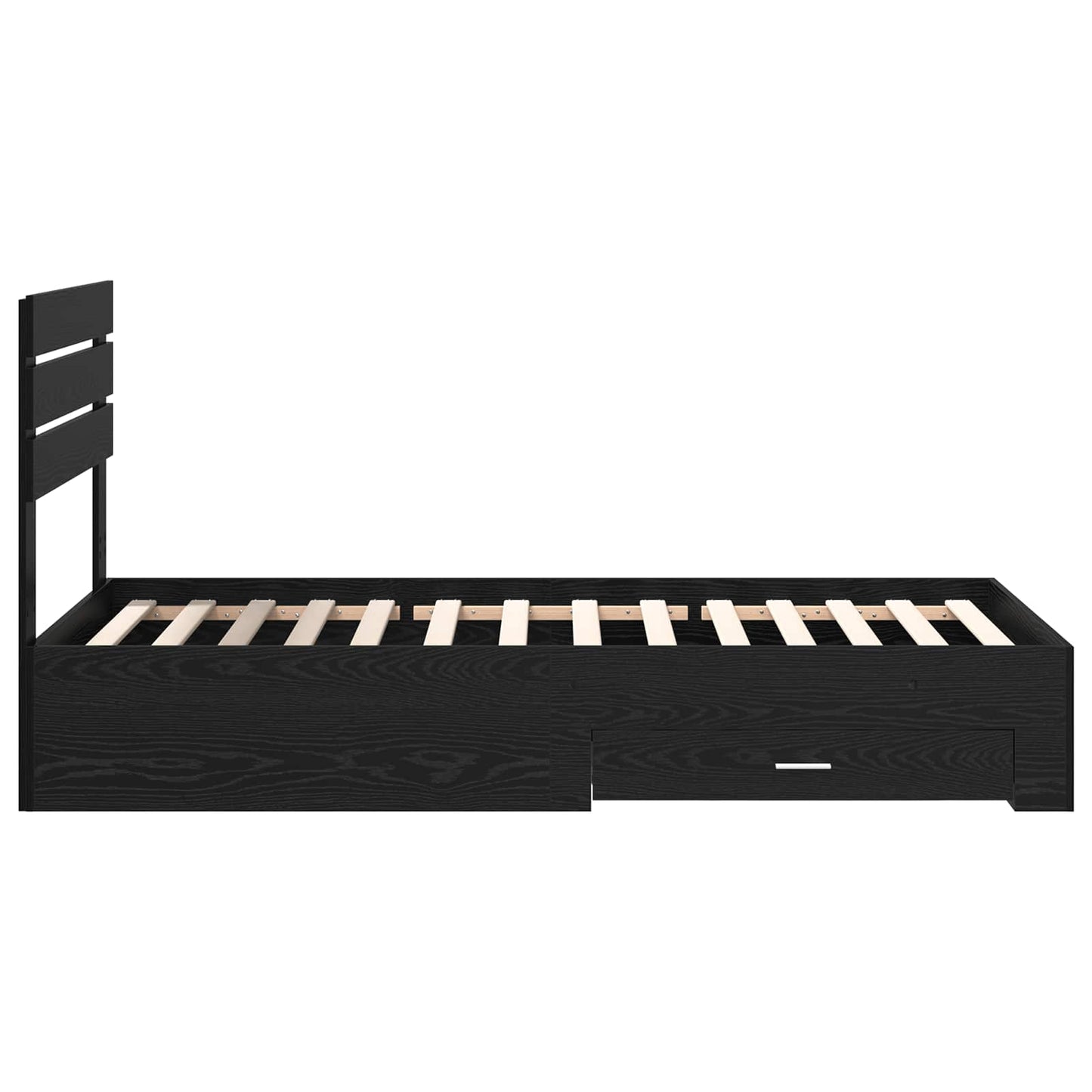 Ágykeret fiókkal tárolóval Fekete tölgy 90 x 200 cm Szerelt Fa
