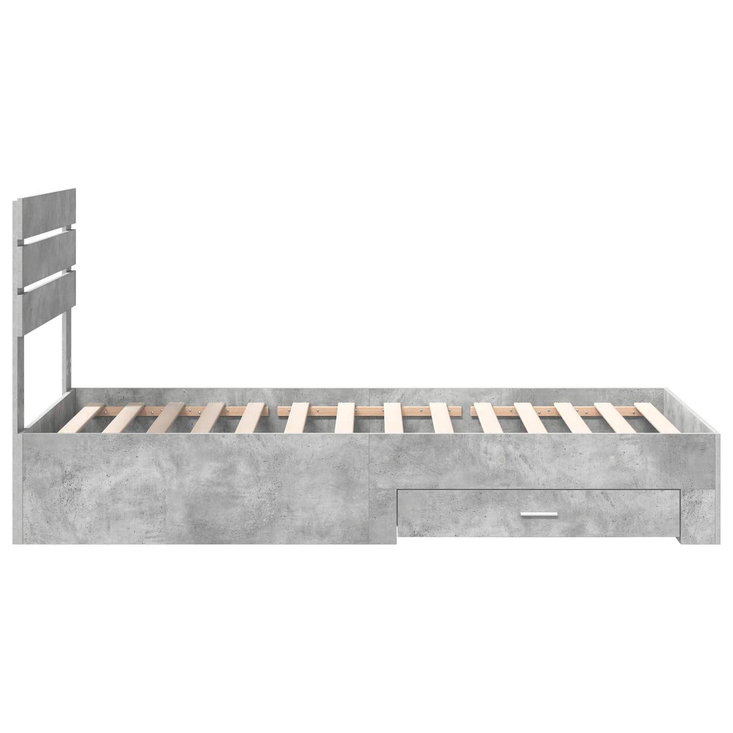 Ágykeret fiókkal tárolóval Beton Szürke 90 x 190 cm Szerelt Fa