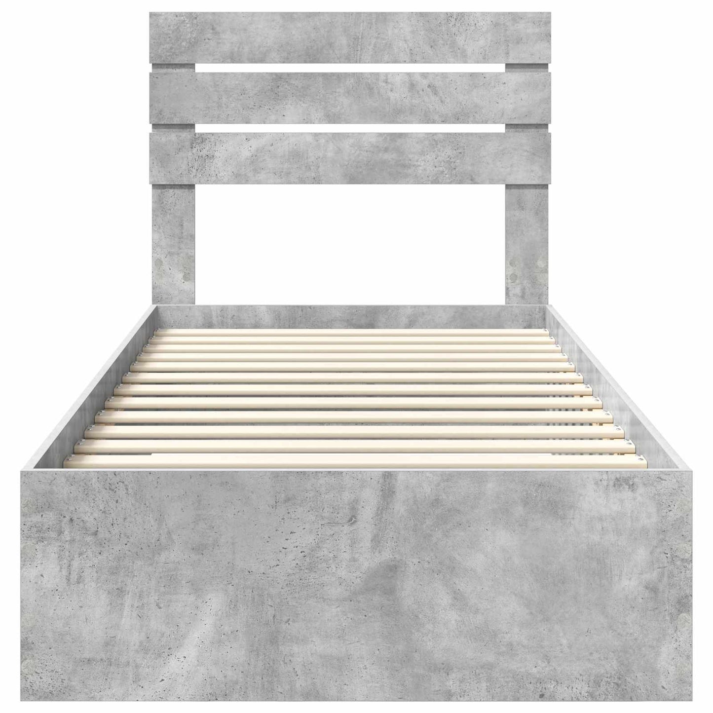 Ágykeret fiókkal Beton szürke és ezüst 70 x 190 cm Szerelt Fa