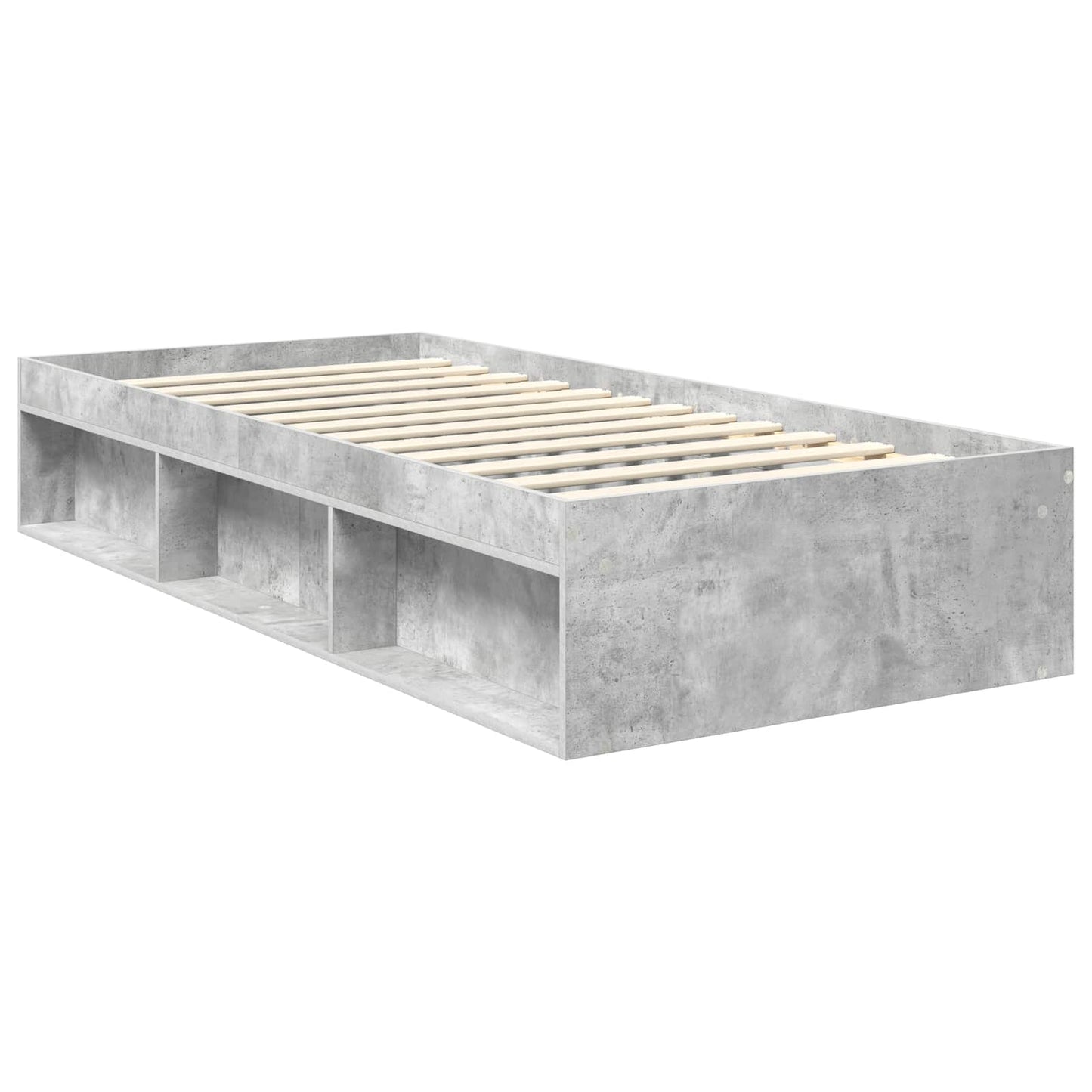 Ágykeret fejtámlával Beton 90 x 200 cm Tömör fenyőfa