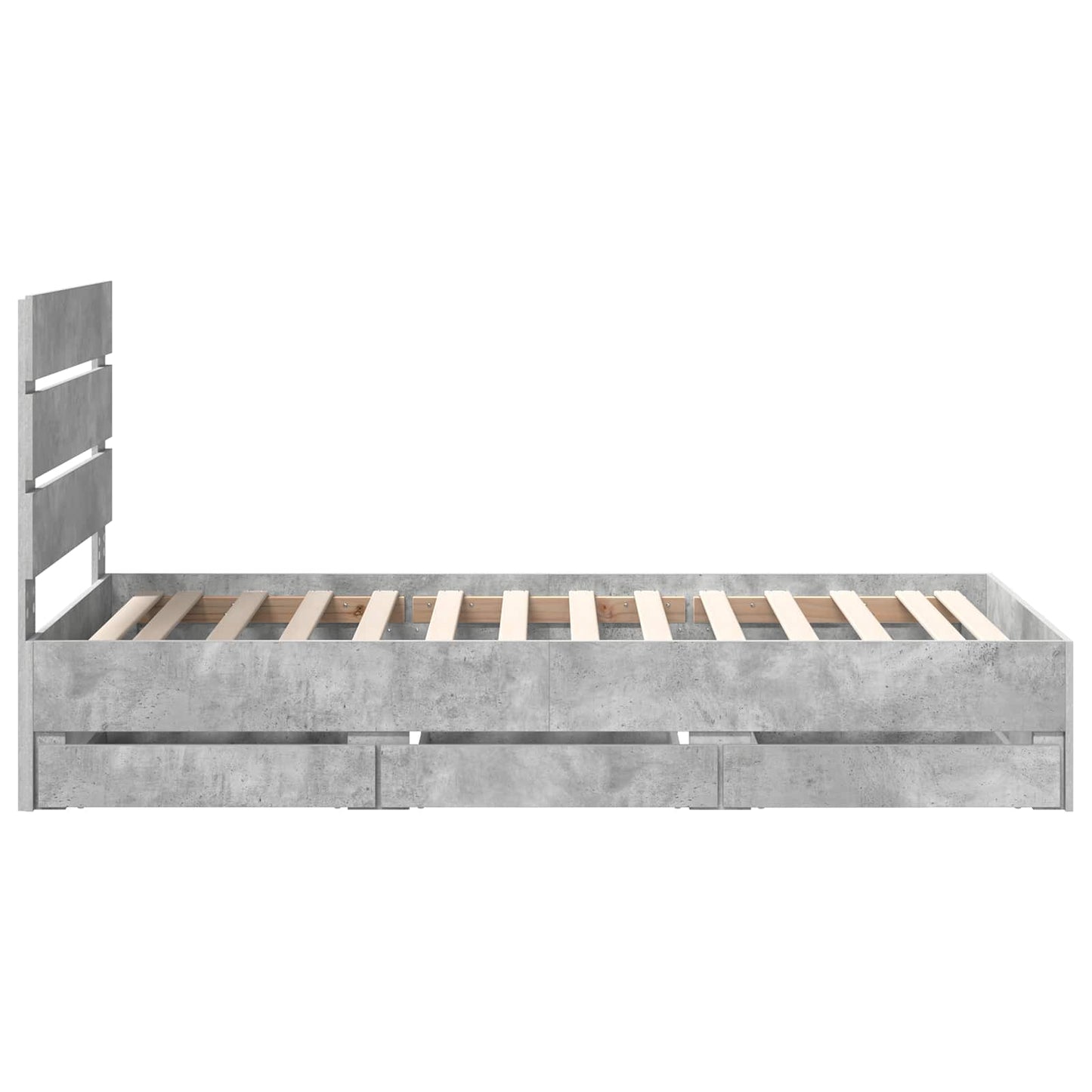 Ágykeret fiókkal tárolóval Beton Szürke 90 x 200 cm Mérnöki Fa