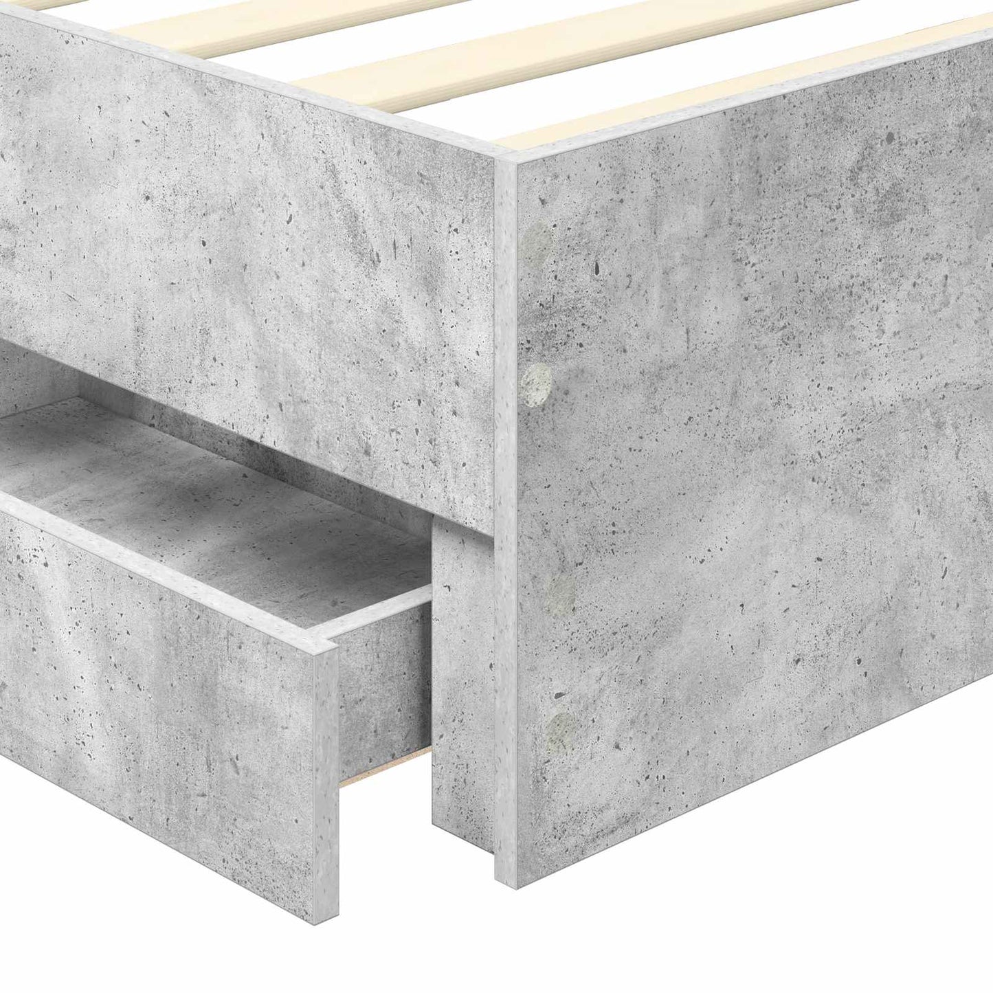 Ágykeret fiókkal tárolóval Beton Szürke 90 x 190 cm Mérnöki Fa