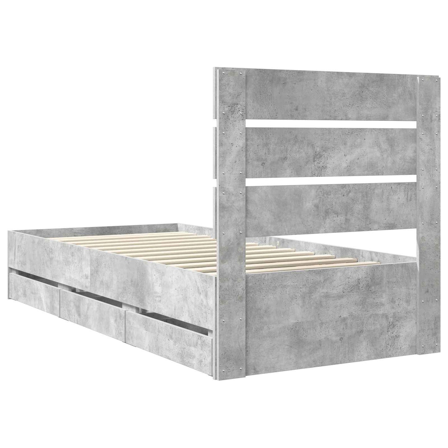 Ágykeret fiókkal tárolóval Beton Szürke 90 x 190 cm Mérnöki Fa