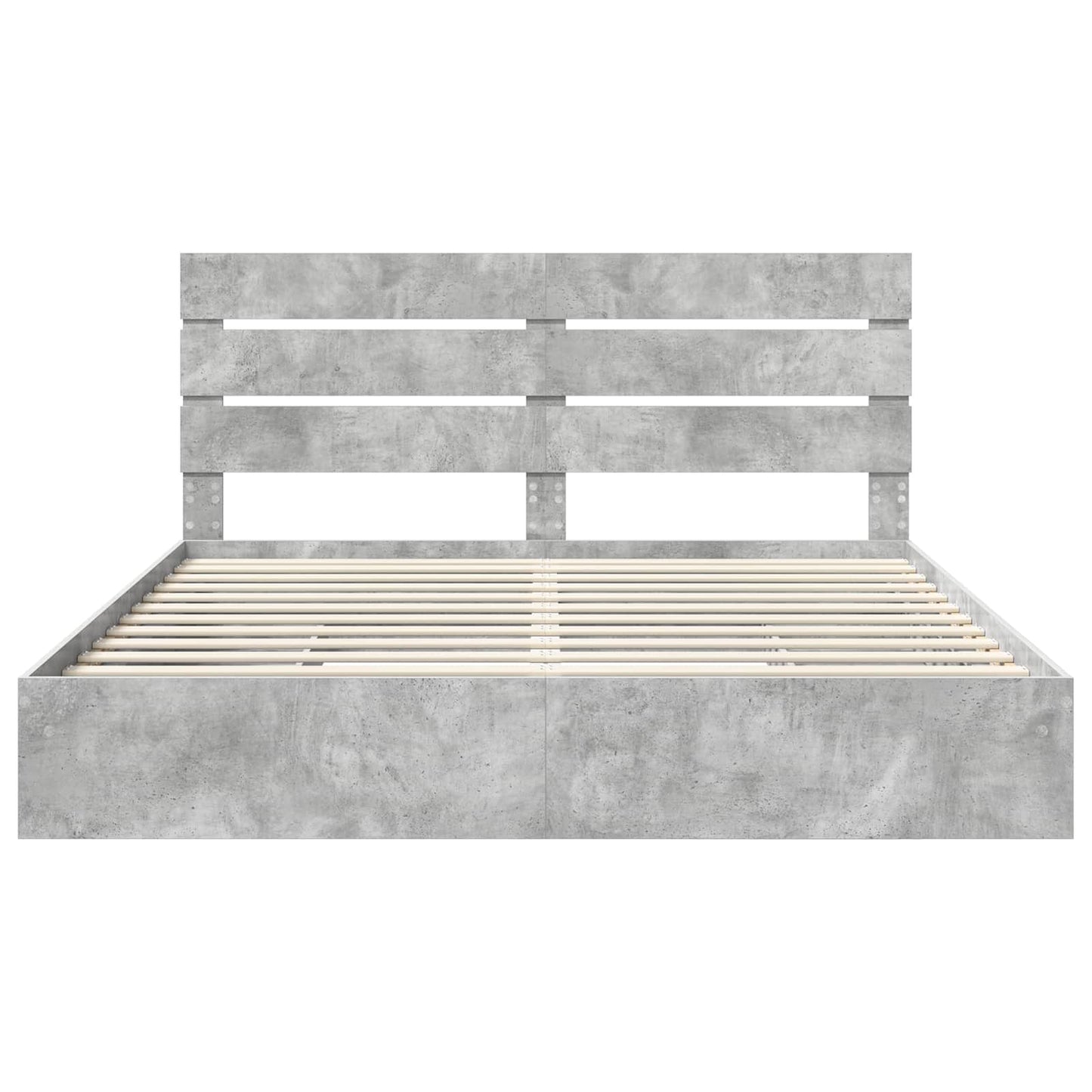 Tárolós Ágy fiókkal Beton Szürke 200 x 200 cm Szerelt Fa