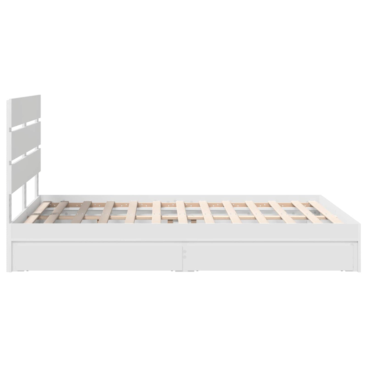 Tárolós Ágy fiókkal fejtámlával Fehér 140 x 190 cm Szerelt Fa
