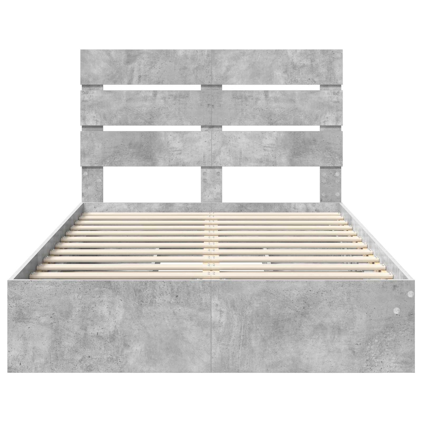 Tárolós Ágy fiókkal Beton Szürke 135 x 190 cm Szerelt Fa