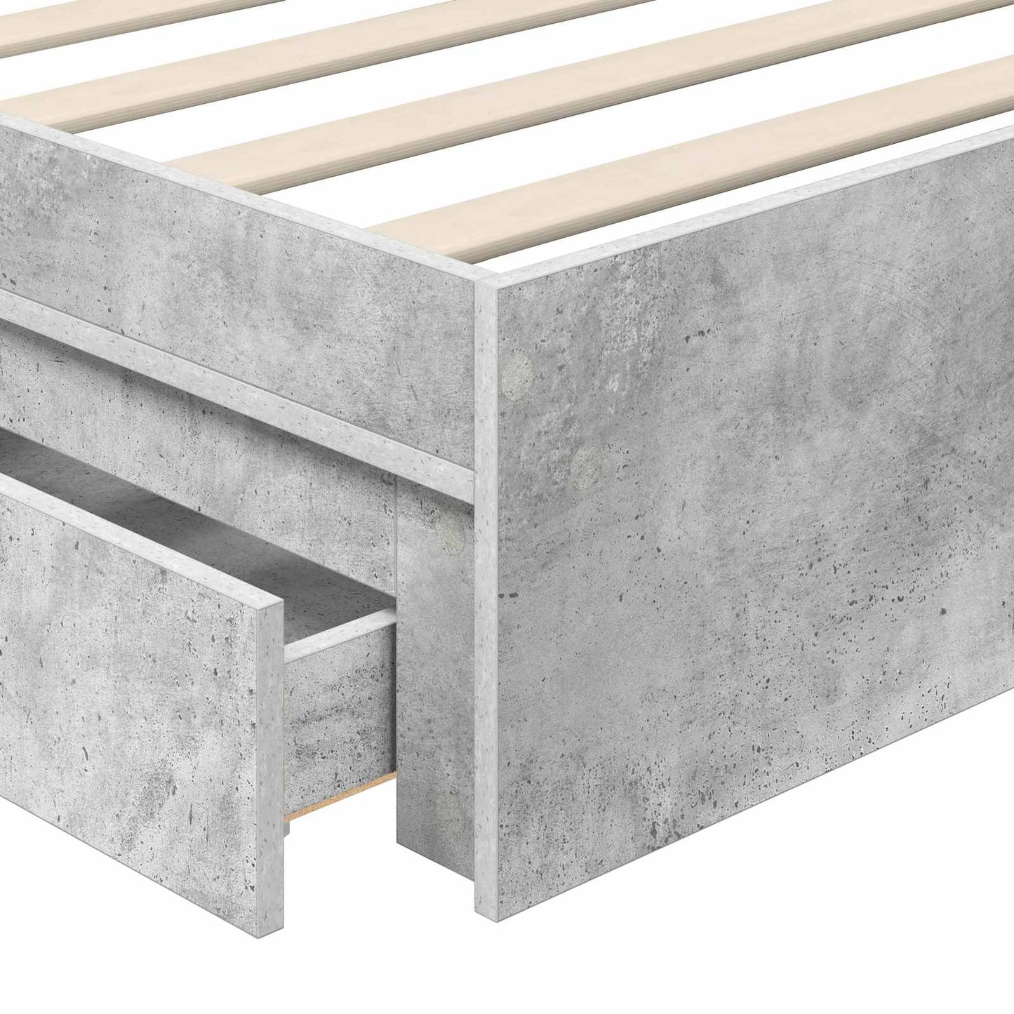 Tárolós Ágy fiókkal Beton Szürke 90 x 190 cm Szerelt Fa