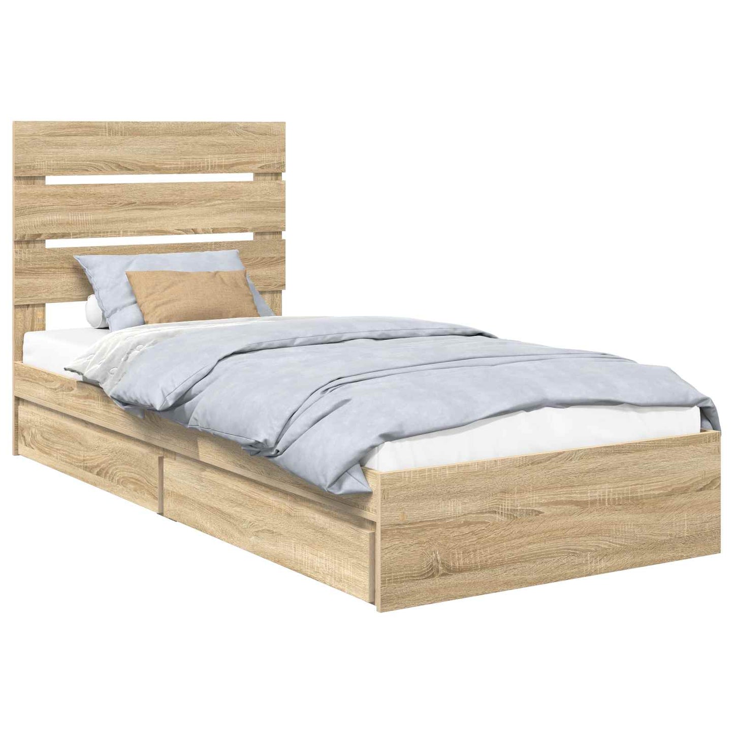 Tárolós Ágy fiókkal Sonoma tölgy 70 x 190 cm Szerelt Fa