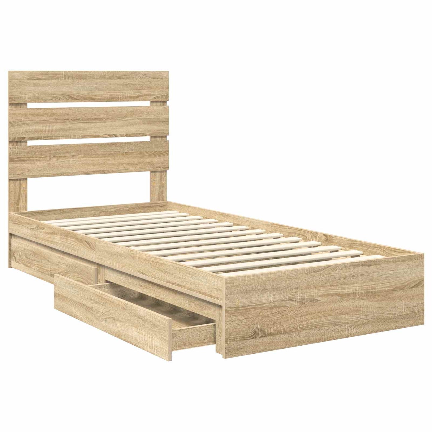 Tárolós Ágy fiókkal Sonoma tölgy 70 x 190 cm Szerelt Fa