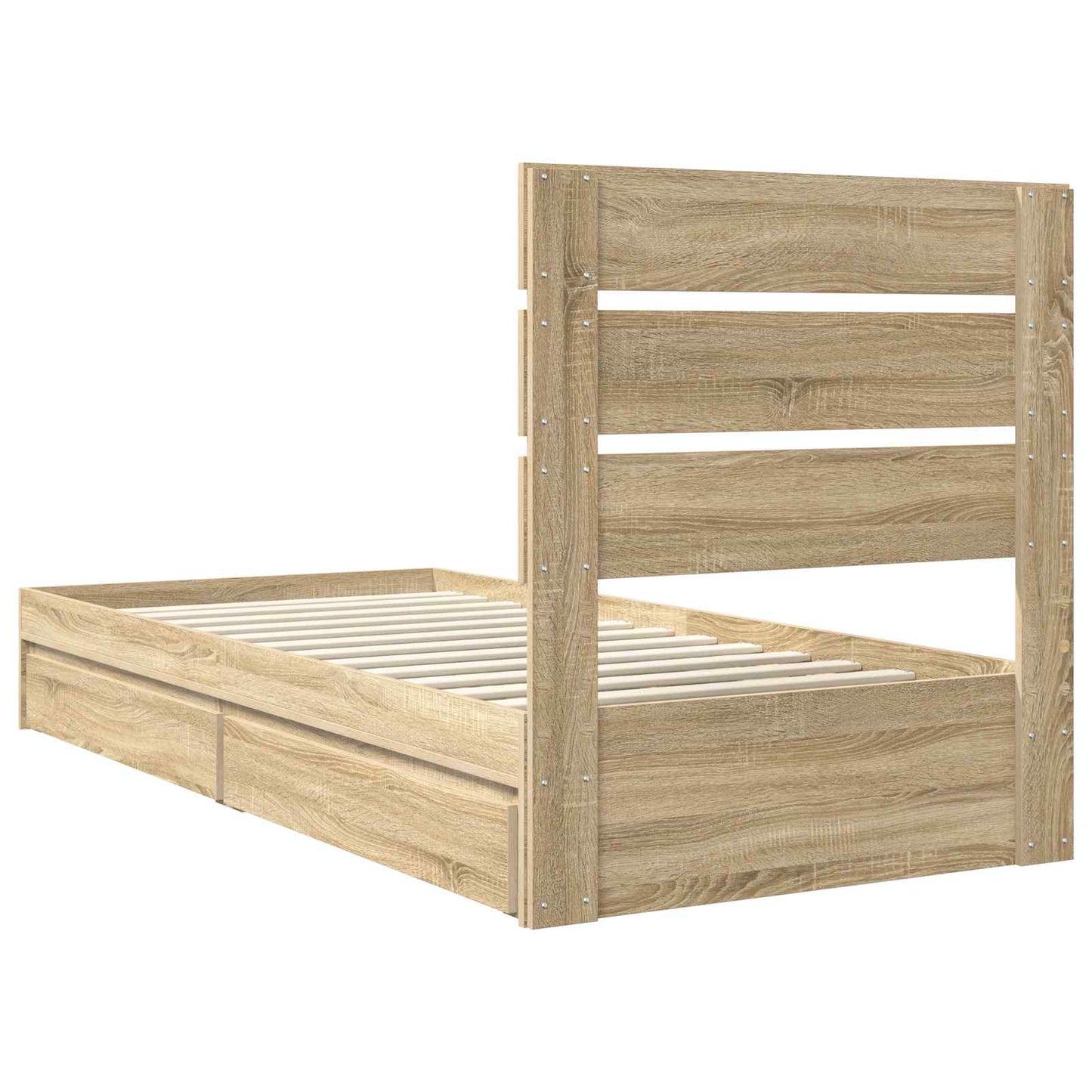 Tárolós Ágy fiókkal Sonoma tölgy 70 x 190 cm Szerelt Fa