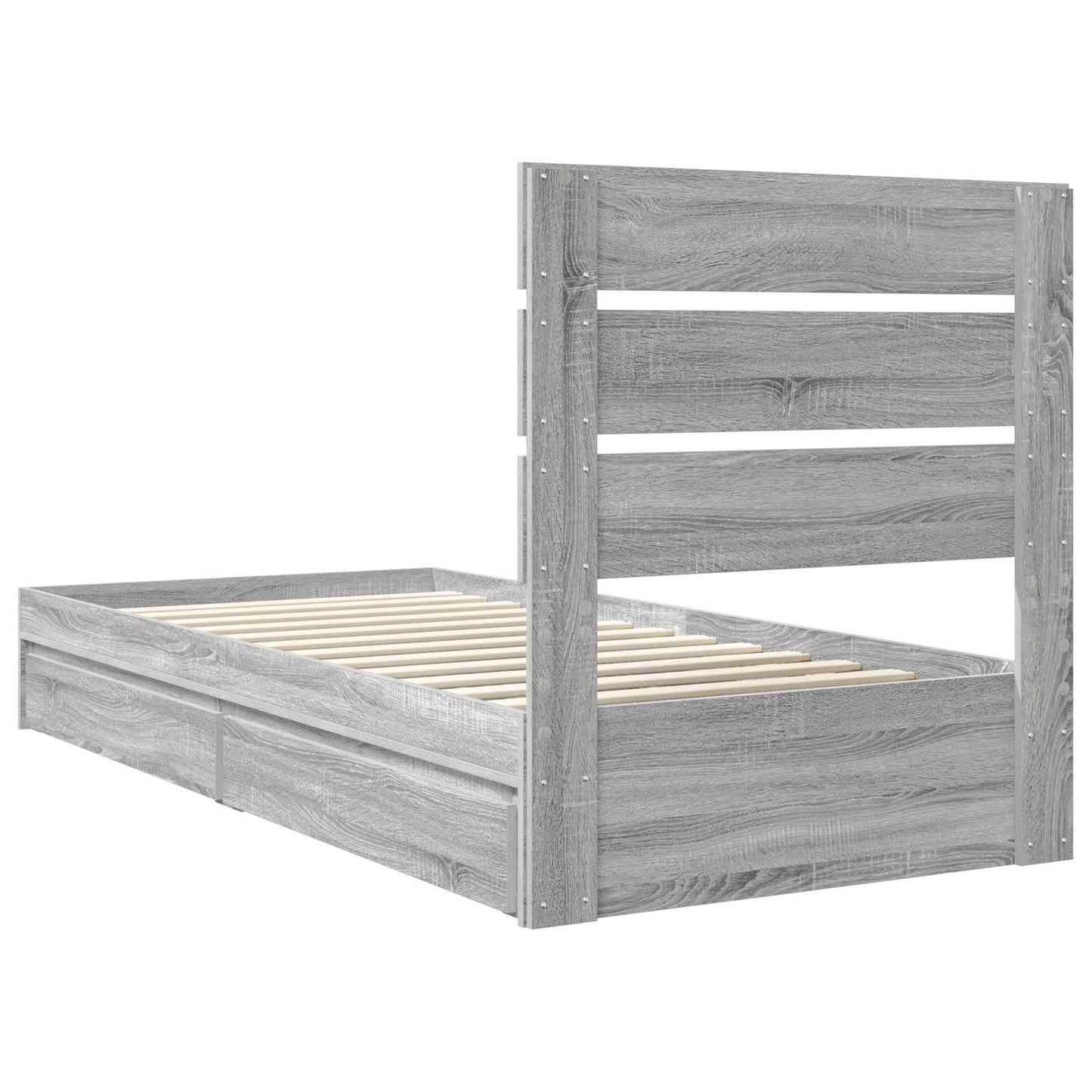 Tárolós Ágy fiókkal Szürke Sonoma 70 x 190 cm Szerelt Fa