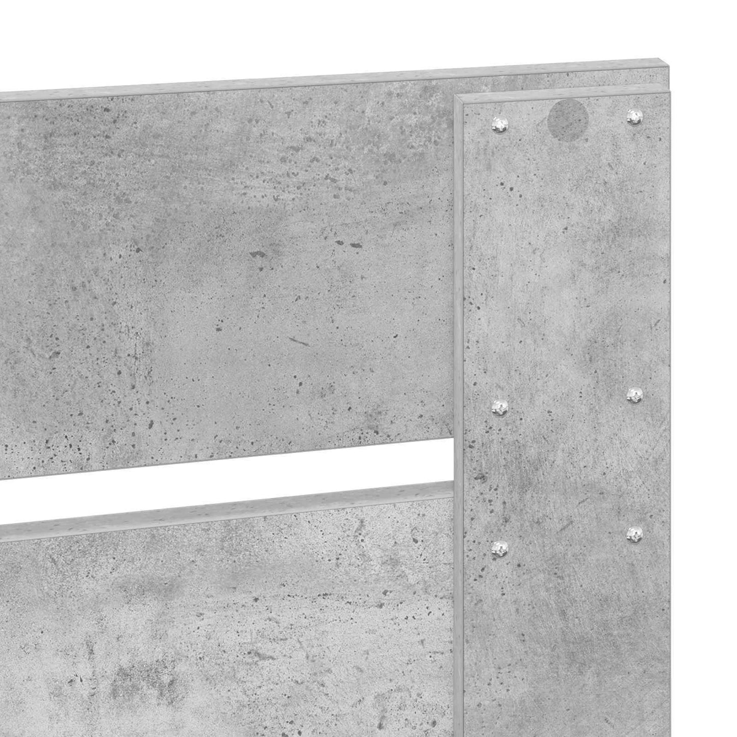Ágykeret fiókkal tárolóval Beton Szürke 200 x 200 cm Szerelt Fa