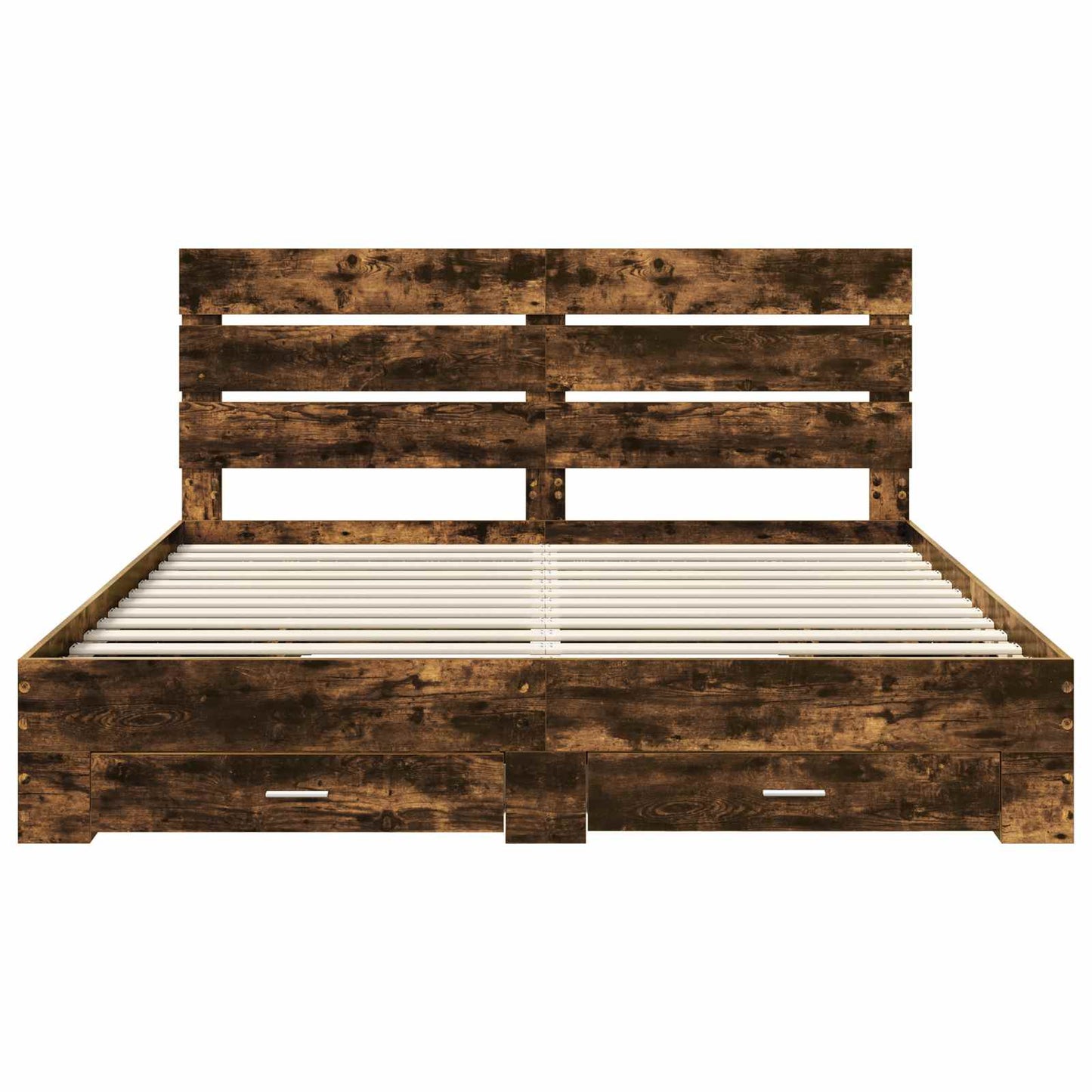 Ágykeret fiókkal Füstölt tölgy 200 x 200 cm Szerelt Fa