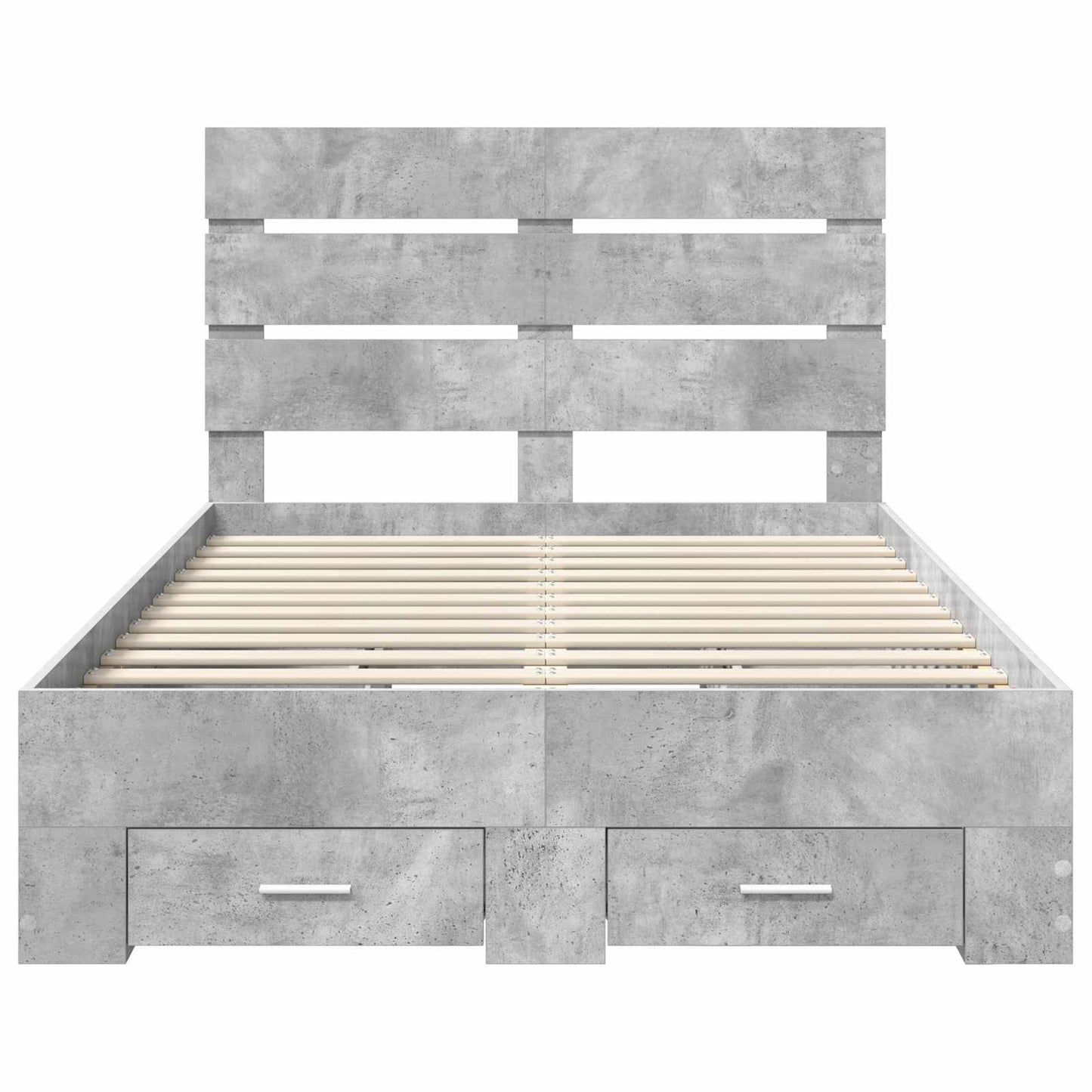Ágykeret fiókkal tárolóval Beton Szürke 120 x 190 cm Szerelt Fa