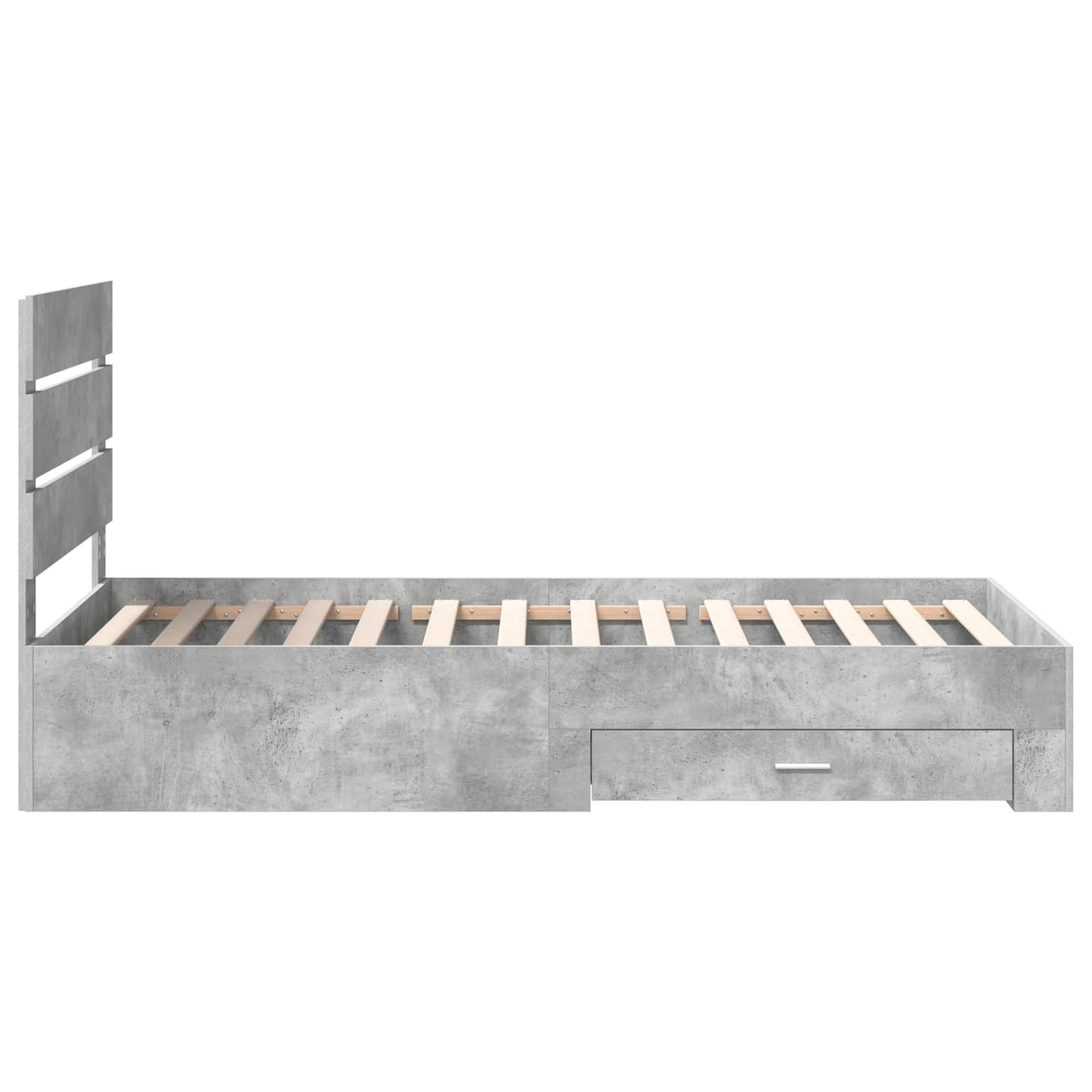 Ágykeret fiókkal tárolóval Beton Szürke 100 x 200 cm Szerelt Fa
