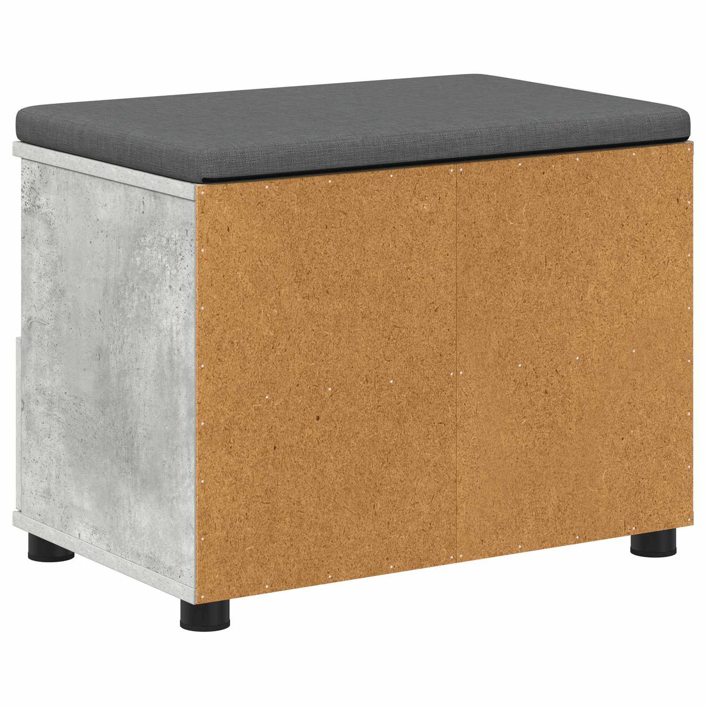 Előtér pad Beton Szürke 60 x 38 x 46 cm Műanyag Fa és Szövet