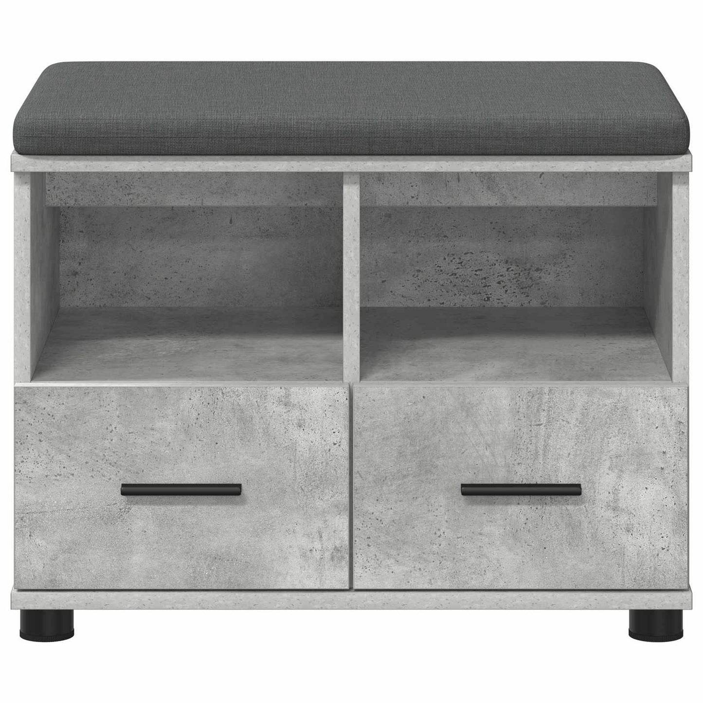 Előtér pad Beton Szürke 60 x 38 x 46 cm Műanyag Fa és Szövet