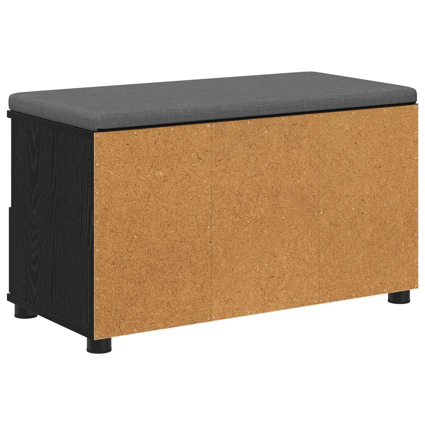 Előtér pad Fekete Tölgy 80 x 38 x 46 cm Műanyag Fa és Szövet