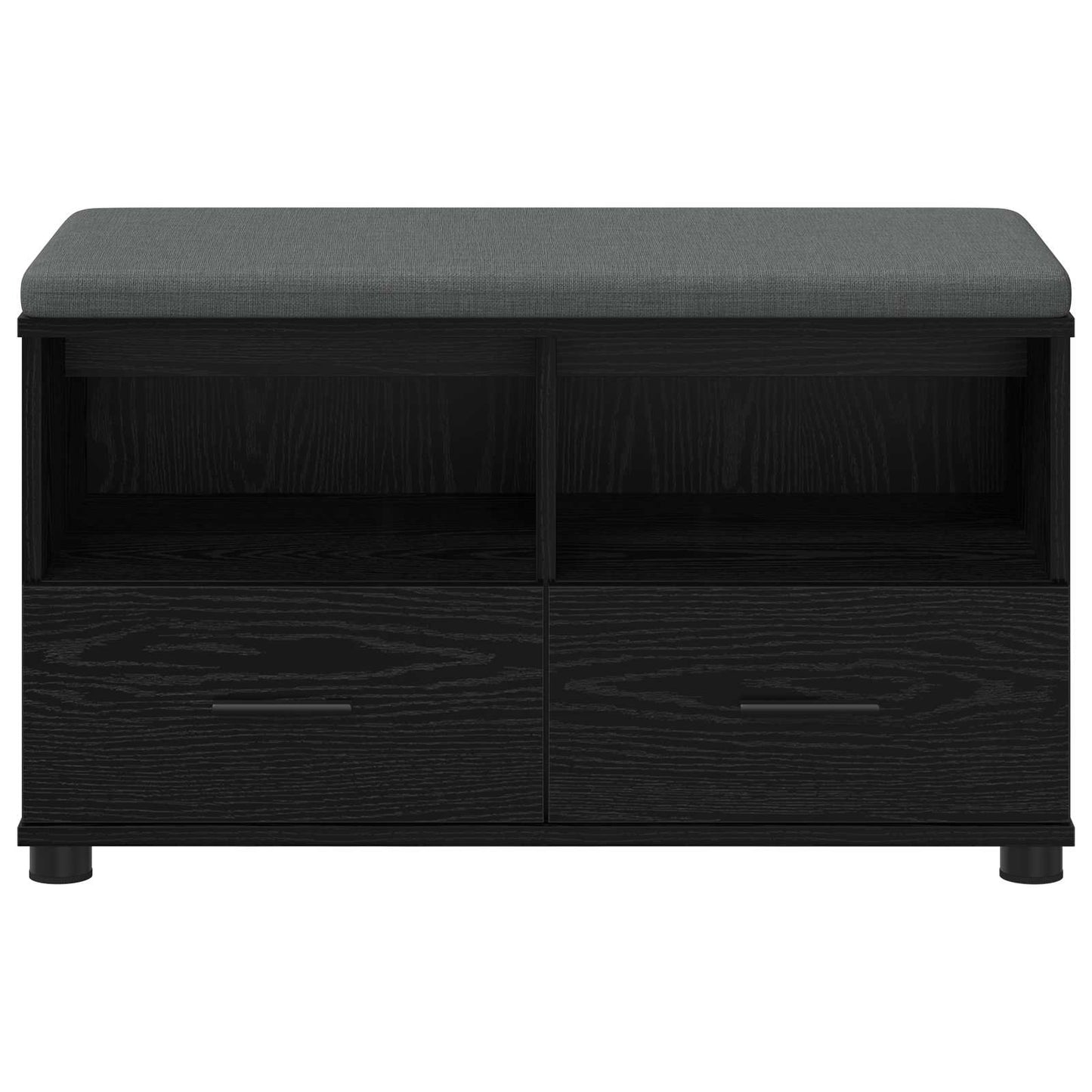 Előtér pad Fekete Tölgy 80 x 38 x 46 cm Műanyag Fa és Szövet
