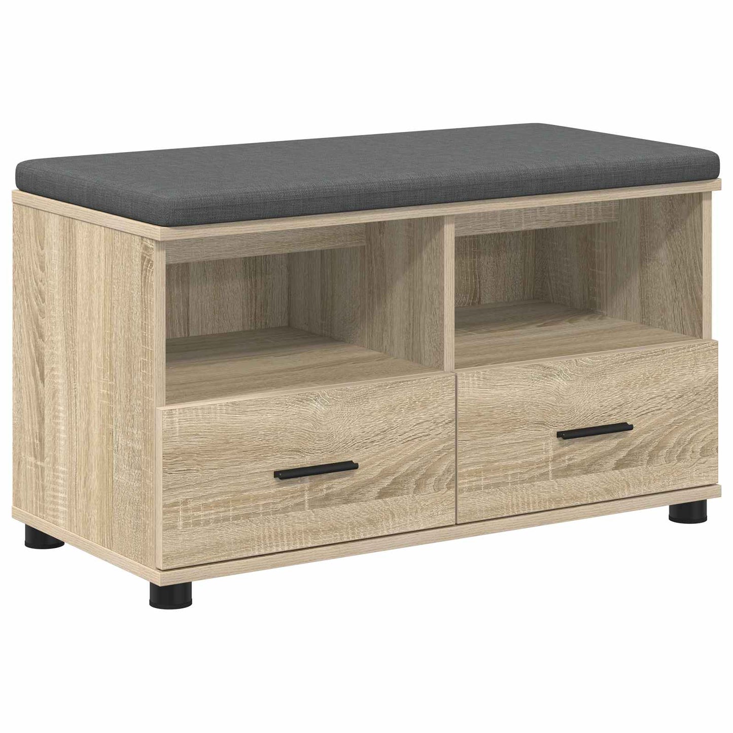 Előtér pad Sonoma tölgy 80 x 38 x 46 cm Műanyag Fa és Szövet