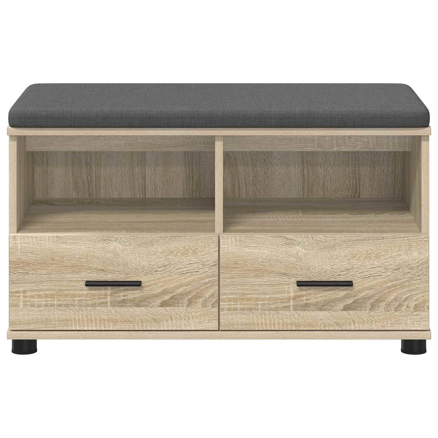 Előtér pad Sonoma tölgy 80 x 38 x 46 cm Műanyag Fa és Szövet