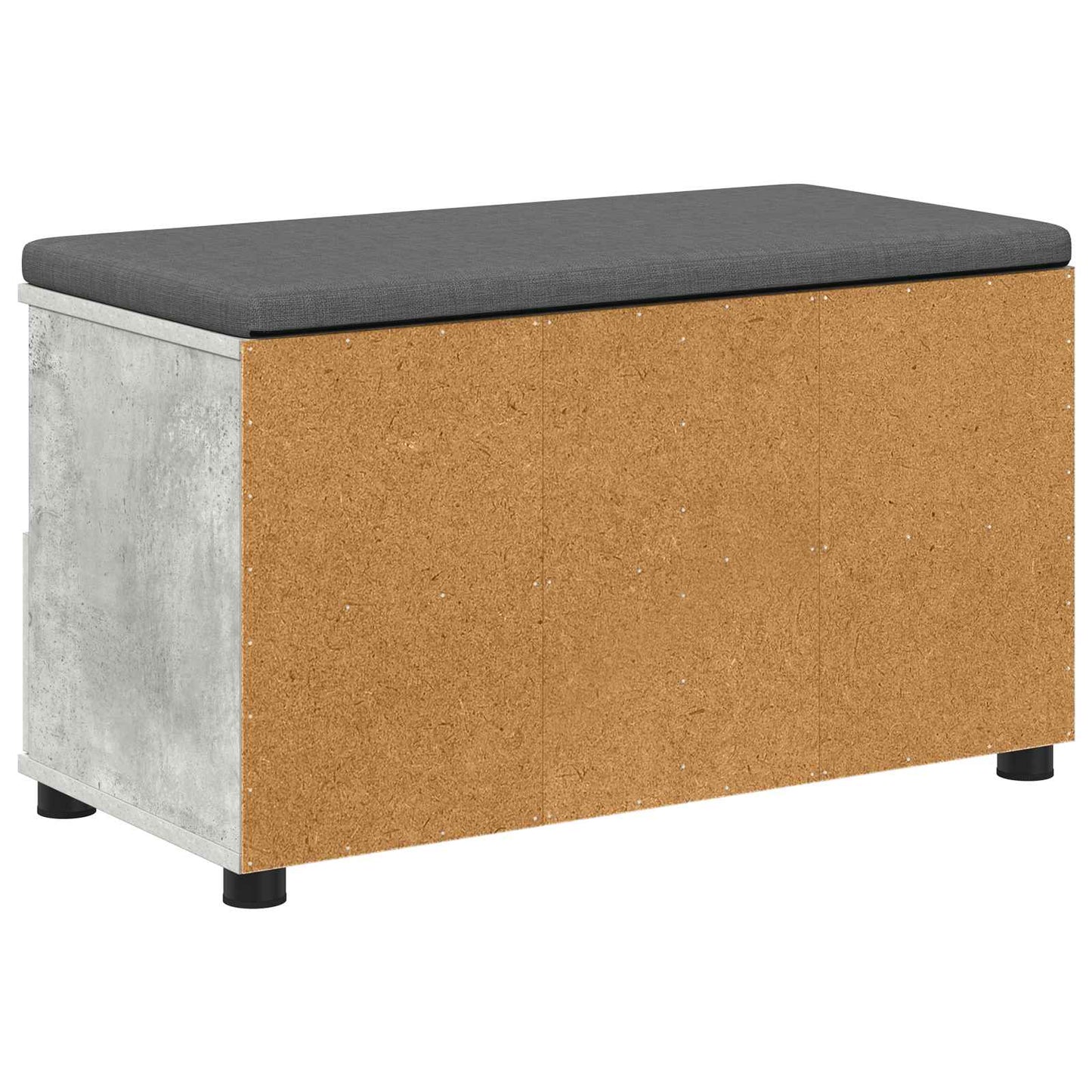 Előtér pad Beton Szürke 80 x 38 x 46 cm Műanyag Fa és Szövet