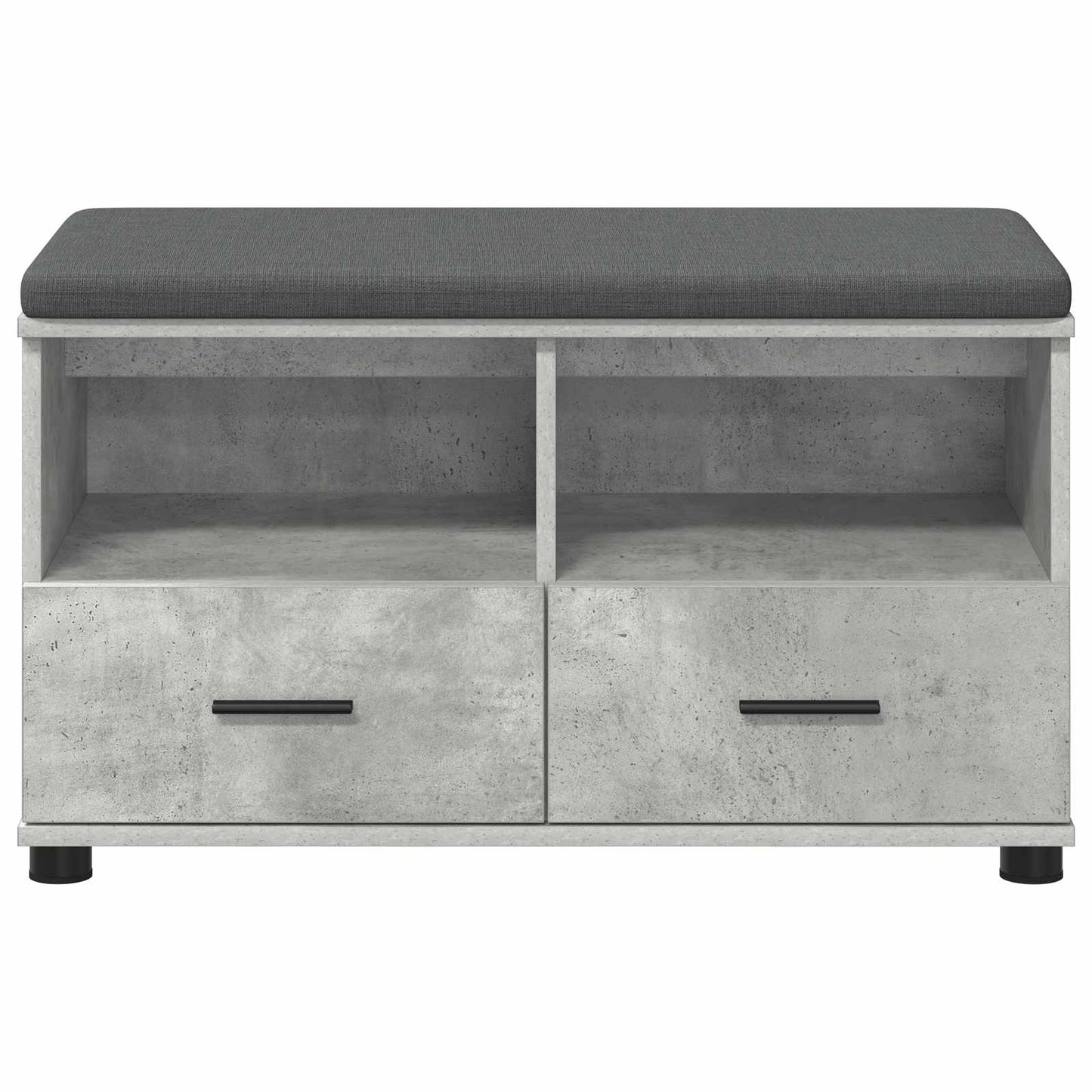 Előtér pad Beton Szürke 80 x 38 x 46 cm Műanyag Fa és Szövet