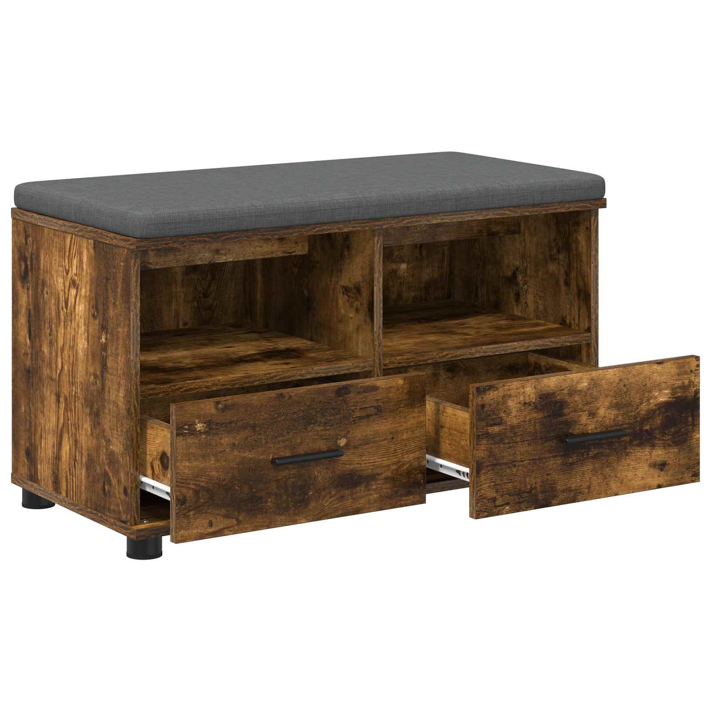 Előtér pad Füstölt Tölgy 80 x 38 x 46 cm Műanyag Fa és Szövet
