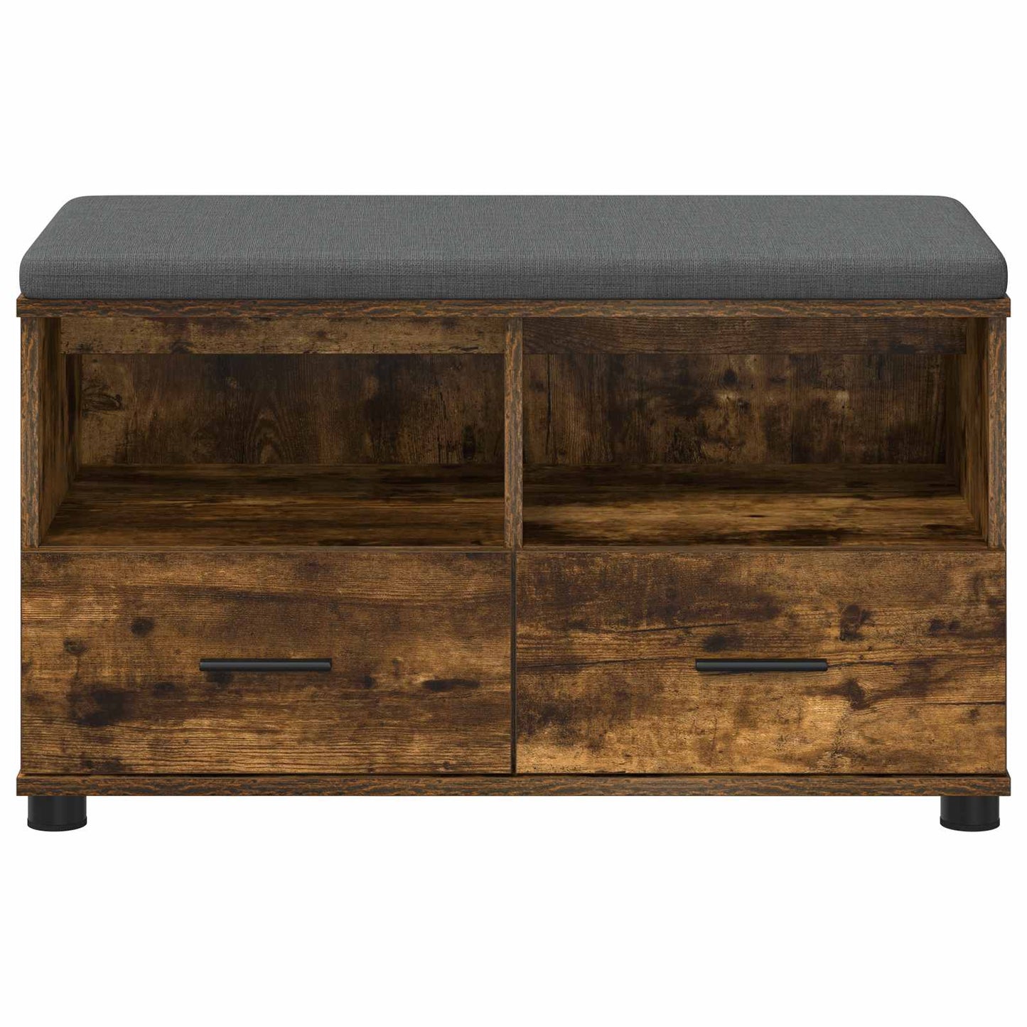 Előtér pad Füstölt Tölgy 80 x 38 x 46 cm Műanyag Fa és Szövet
