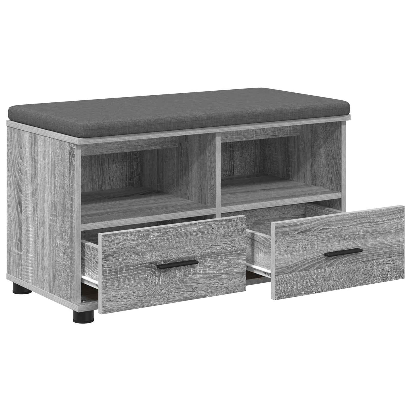 Előtér pad Szürke Sonoma 80 x 38 x 46 cm Műanyag Fa és Szövet