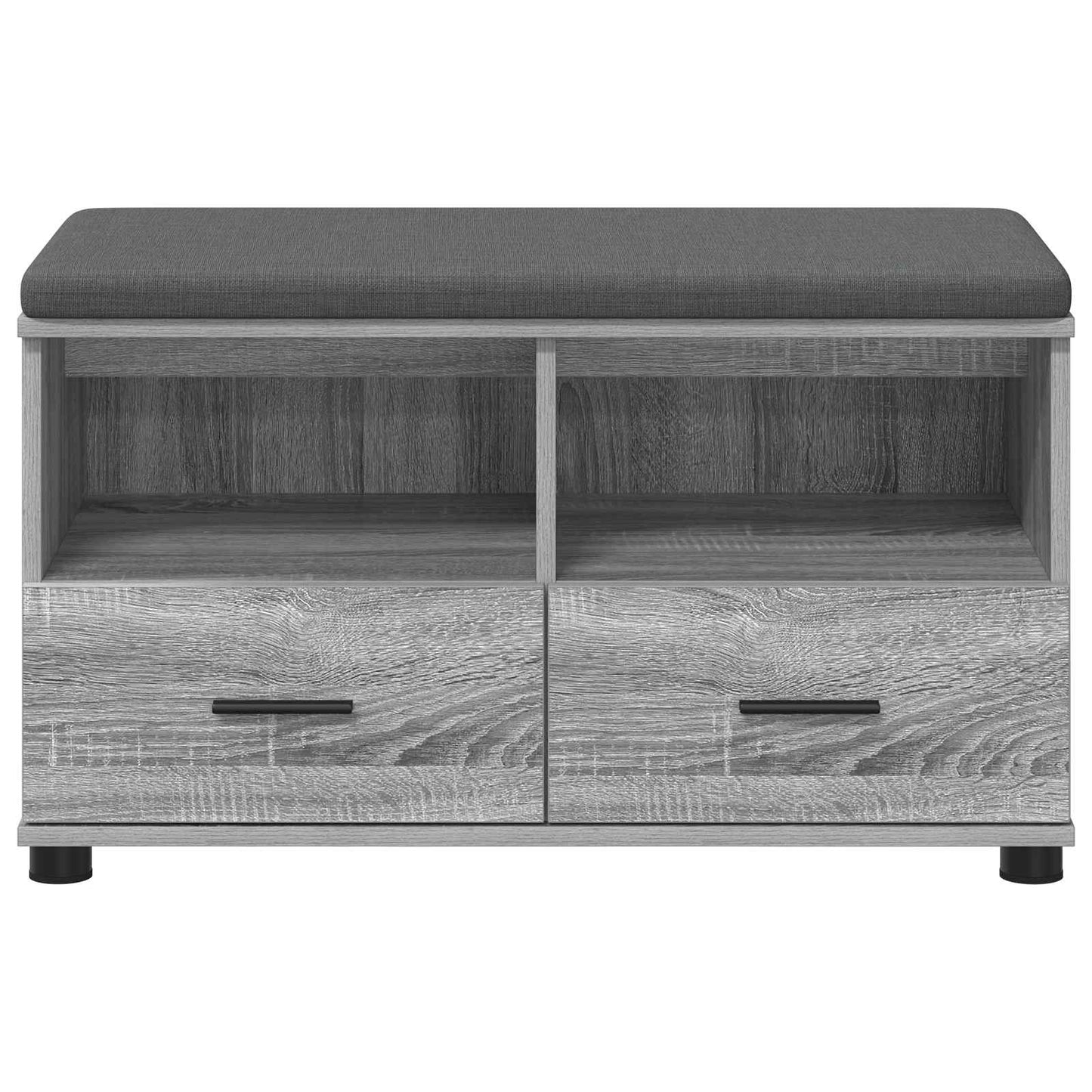 Előtér pad Szürke Sonoma 80 x 38 x 46 cm Műanyag Fa és Szövet