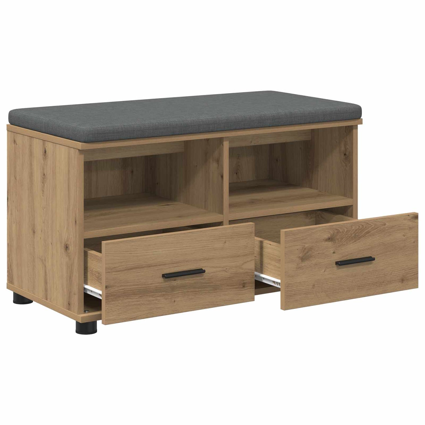 Előtér pad Kézműves Tölgy 80 x 38 x 46 cm Műanyag Fa és Szövet