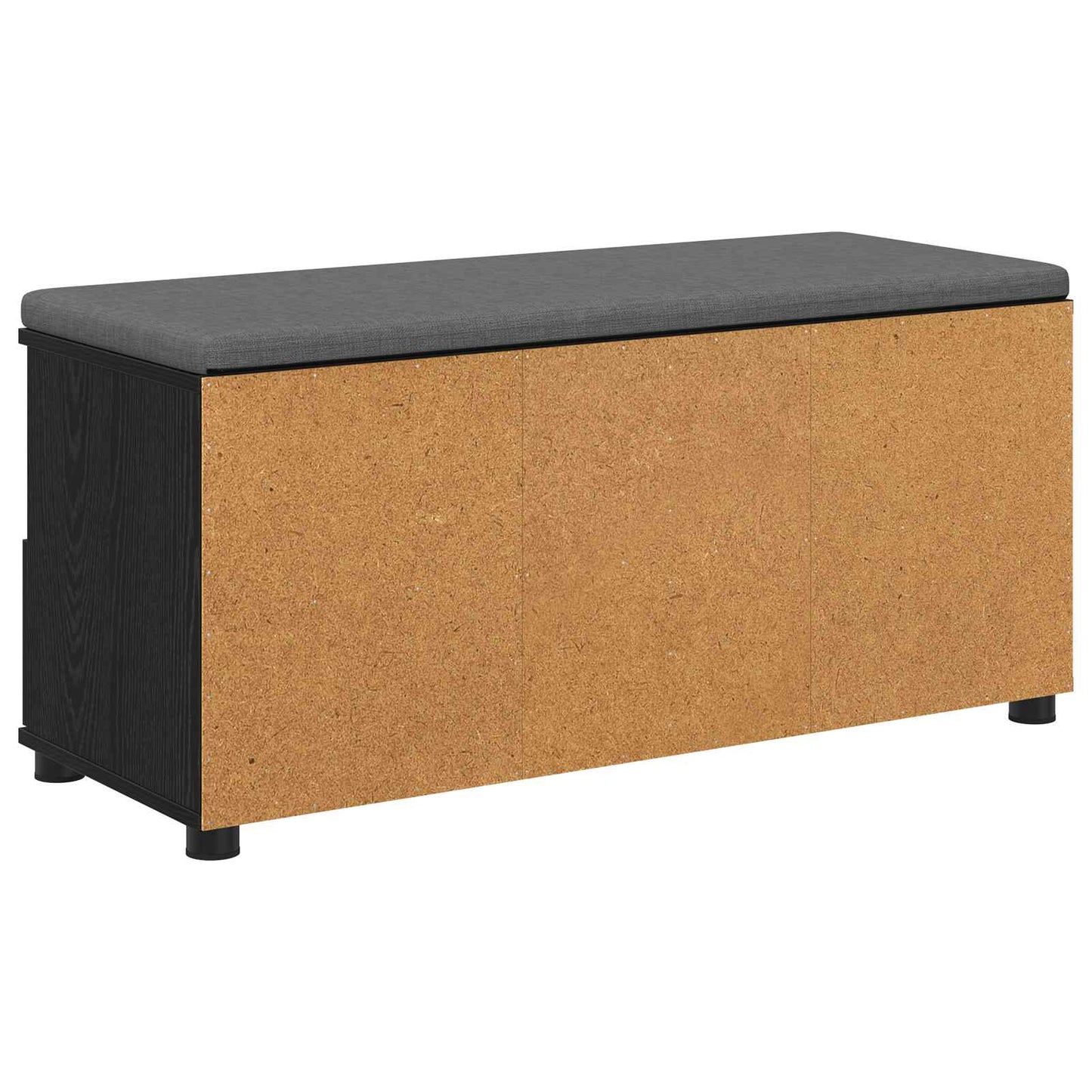 Előtér pad Fekete Tölgy 100 x 38 x 46 cm Műanyag Fa és Szövet