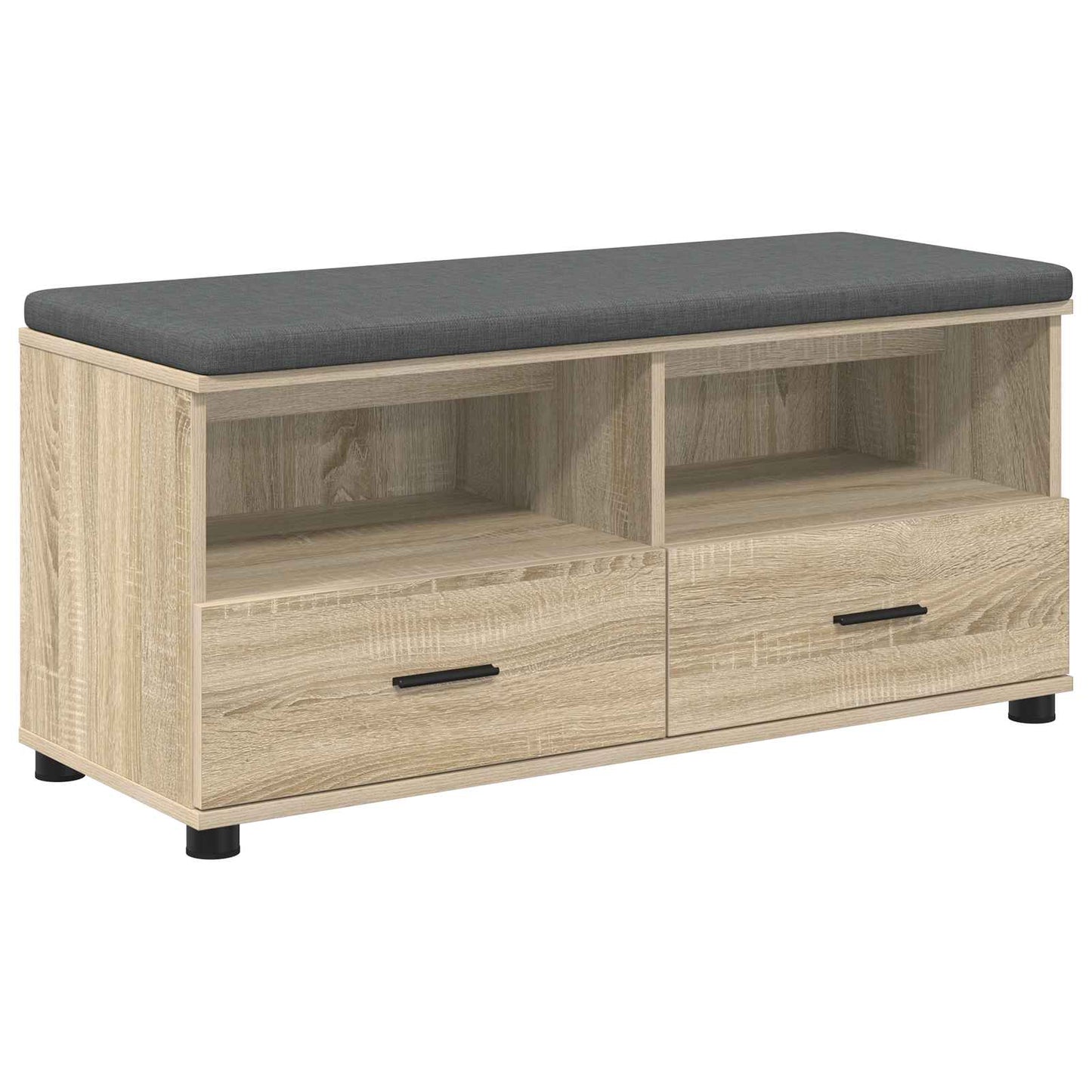 Előtér pad Sonoma tölgy 100 x 38 x 46 cm Műanyag Fa és Szövet