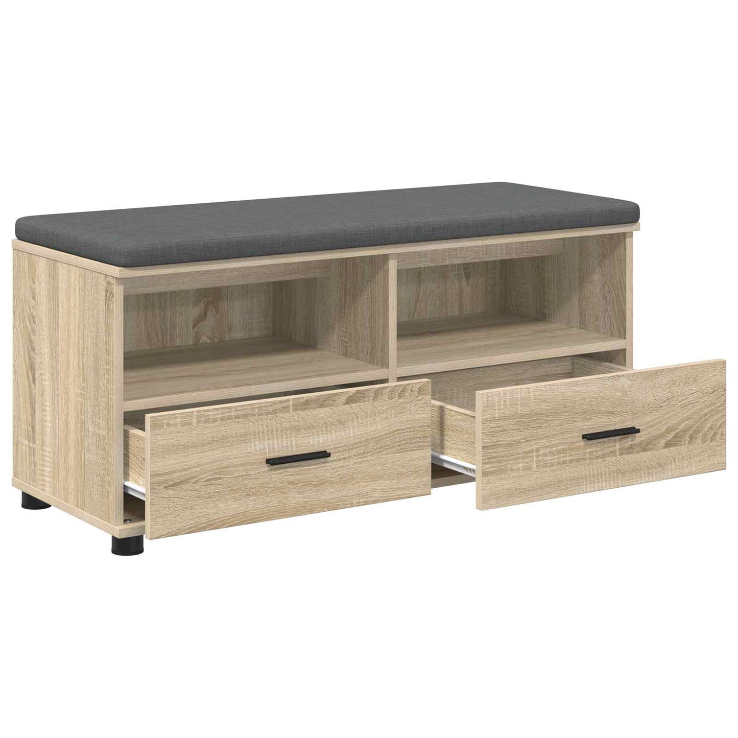 Előtér pad Sonoma tölgy 100 x 38 x 46 cm Műanyag Fa és Szövet