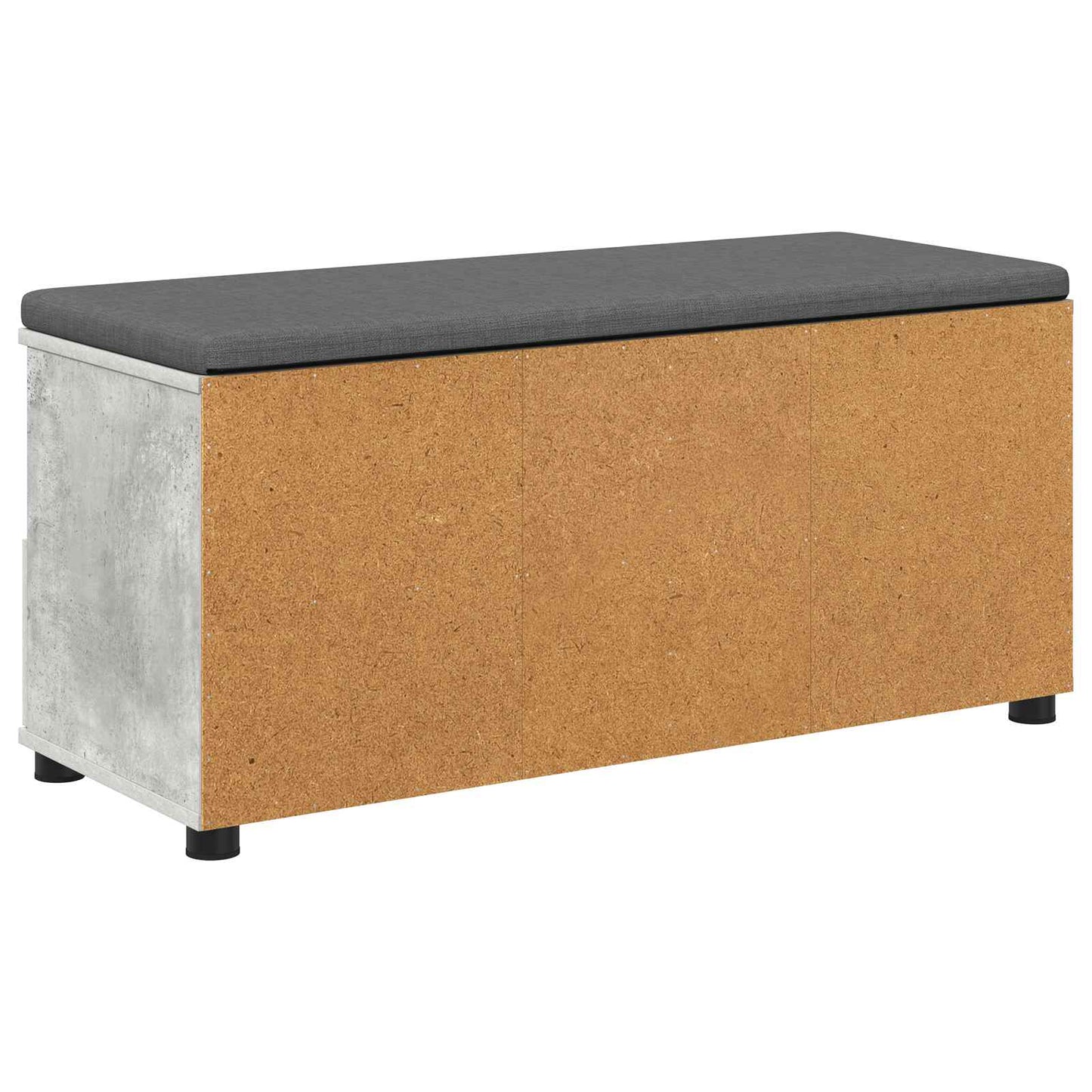 Előtér pad Beton Szürke 100 x 38 x 46 cm Műanyag Fa és Szövet
