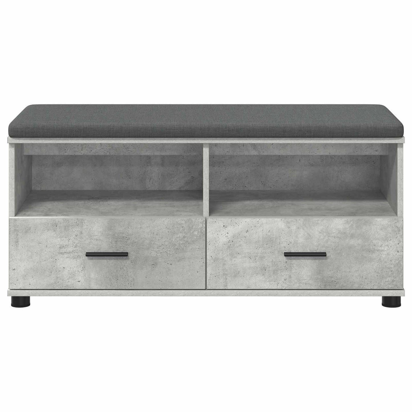 Előtér pad Beton Szürke 100 x 38 x 46 cm Műanyag Fa és Szövet