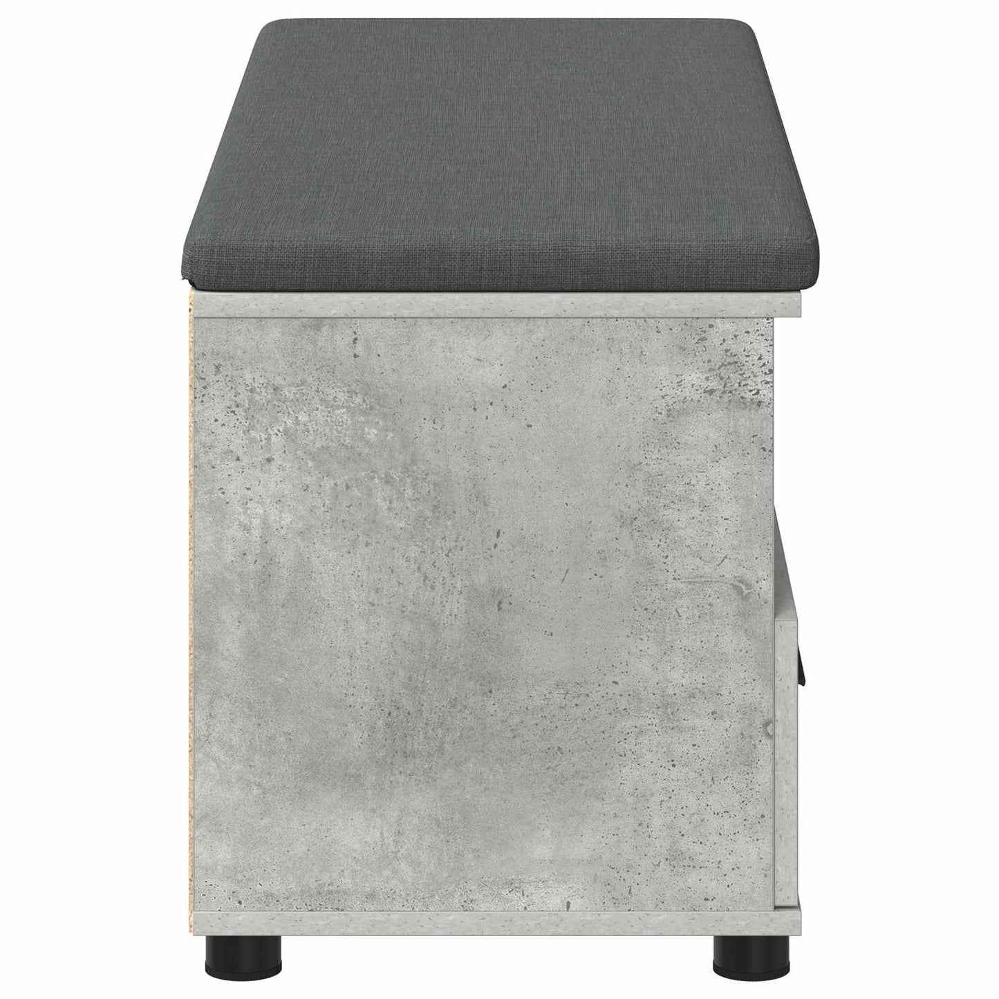 Előtér pad Beton Szürke 100 x 38 x 46 cm Műanyag Fa és Szövet