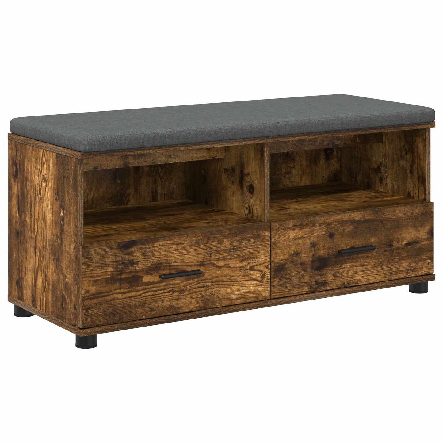 Előtér pad Füstölt Tölgy 100 x 38 x 46 cm Műanyag Fa és Szövet