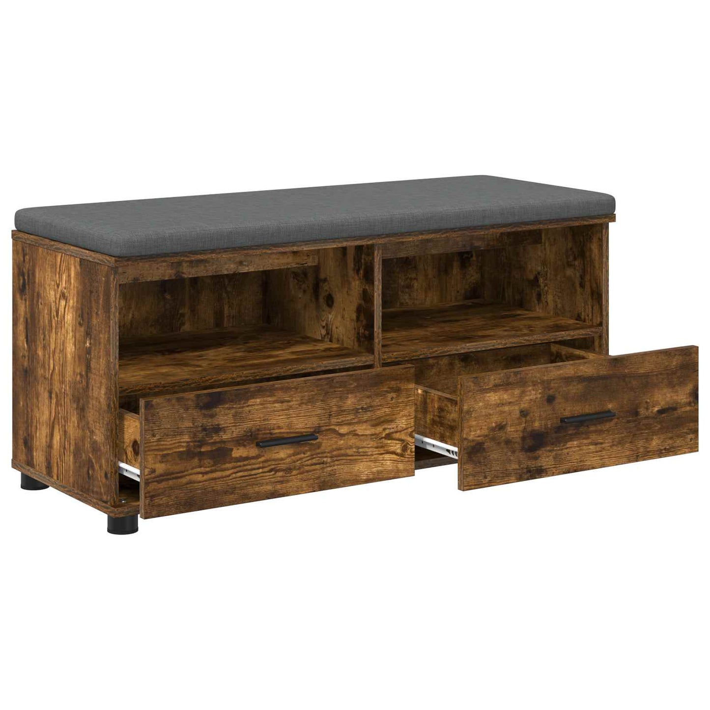 Előtér pad Füstölt Tölgy 100 x 38 x 46 cm Műanyag Fa és Szövet