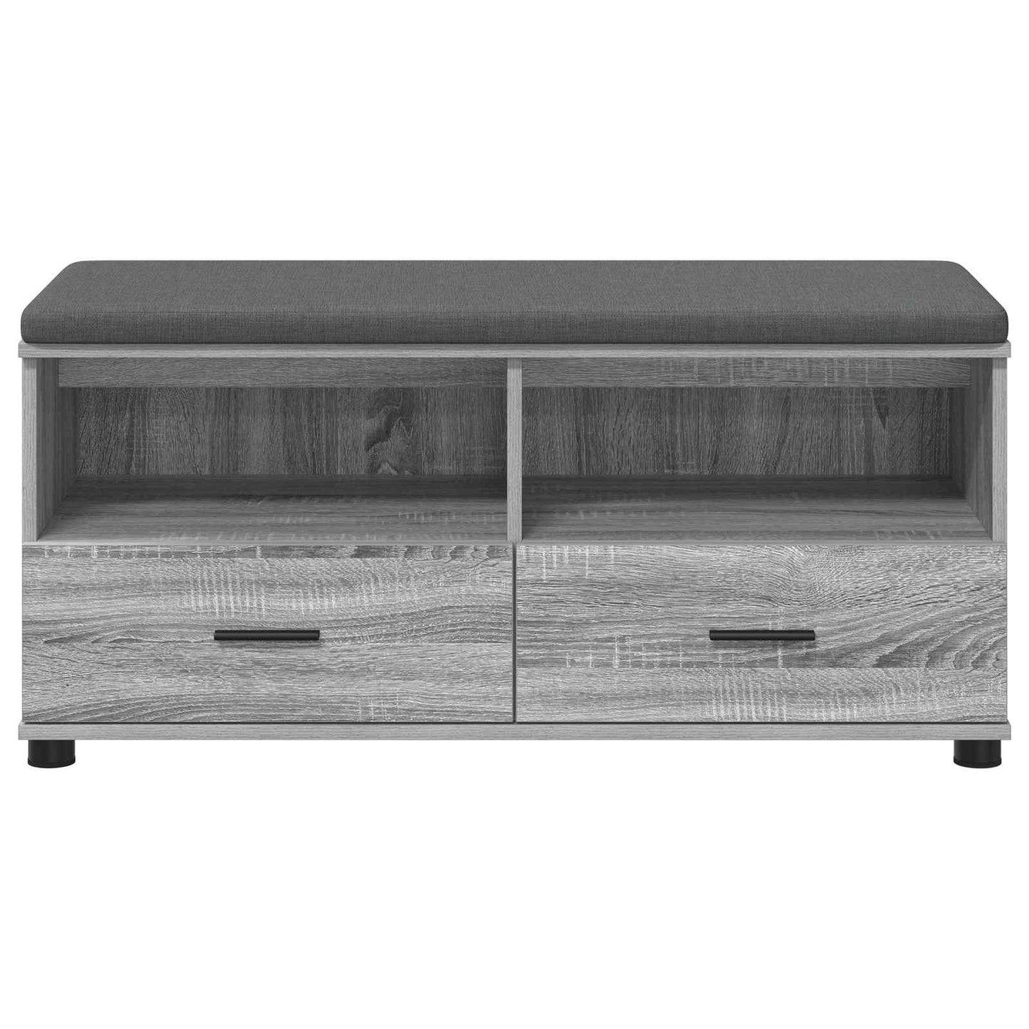 Előtér pad Szürke Sonoma 100 x 38 x 46 cm Műanyag Fa és Szövet