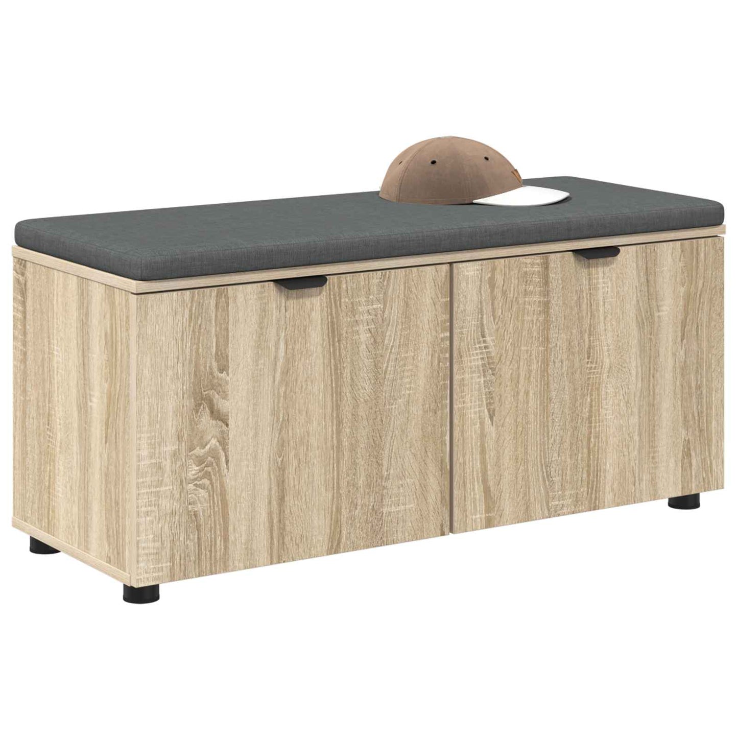 Előtér pad Sonoma tölgy 100 x 38 x 46 cm Műanyag Fa és Szövet
