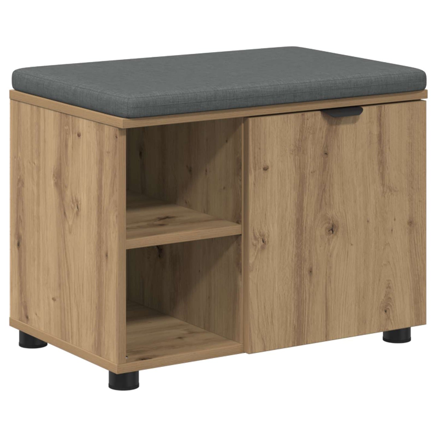 Előtér pad Kézműves Tölgy 60 x 38 x 46 cm Műanyag Fa és Szövet